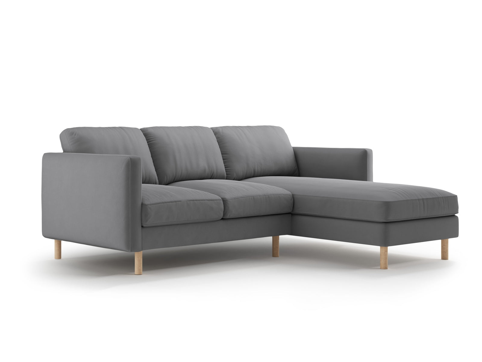 Erleben Sie das Eden Velour Ecksofa rechts von Micadoni: Stilvolles Design, luxuriöses Velours und hervorragender Komfort für Ihr Zuhause.