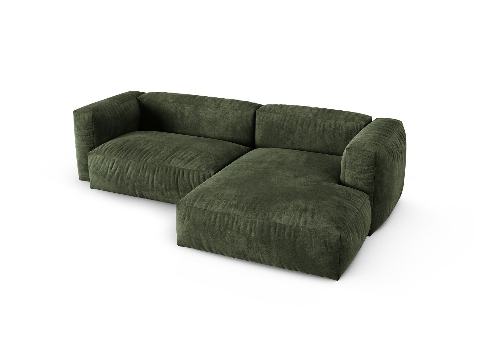 Elegantes 2-Sitzer XL Ecksofa rechts Martina in angesagtem Green-Vogue, ideal für gemütliche Abende und modernes Wohndesign.