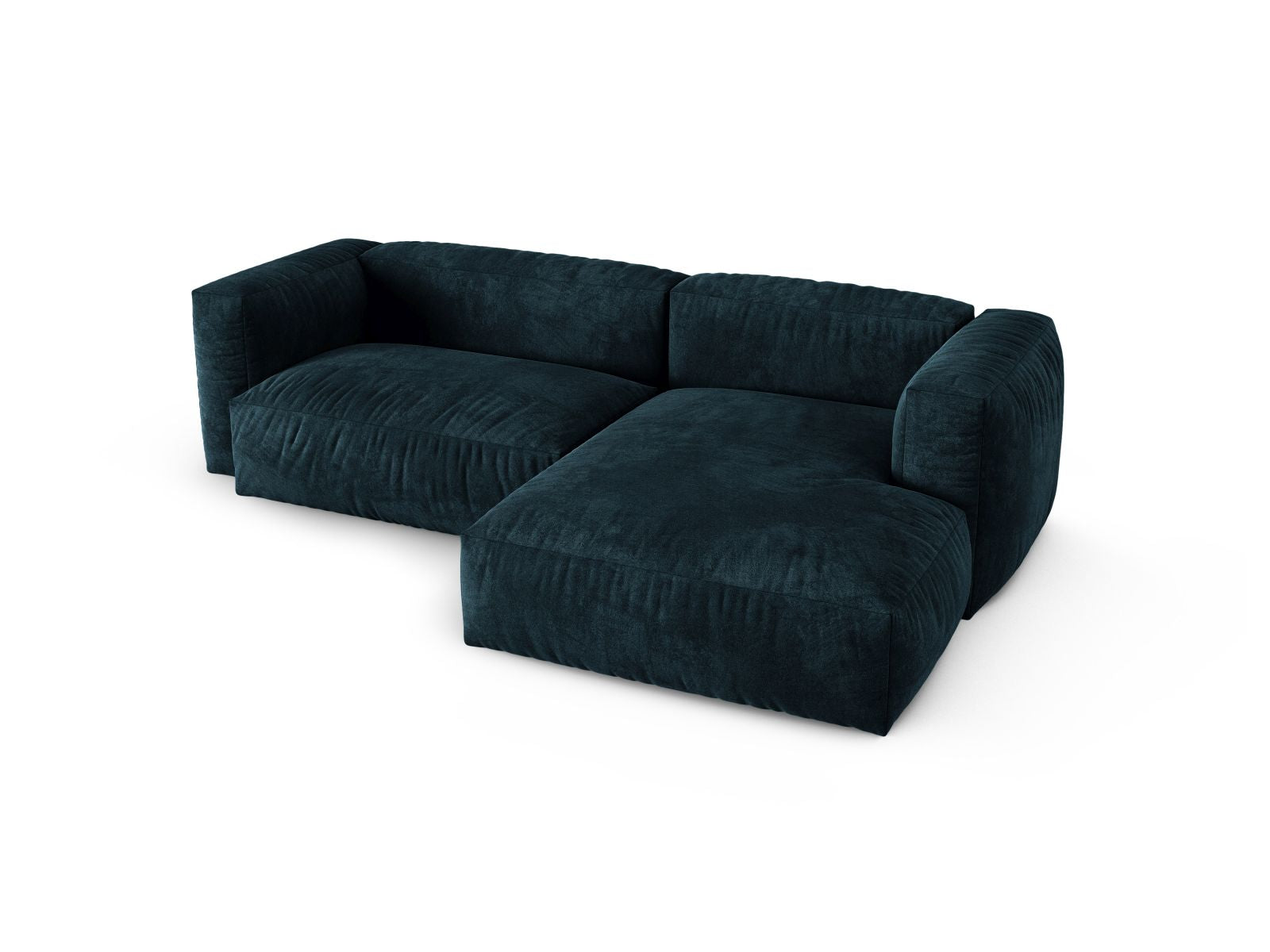Elegantes 2-Sitzer XL Ecksofa rechts Martina in tiefem Petrol, ideal für stilvolle Wohnräume und entspannte Stunden von Micadoni.