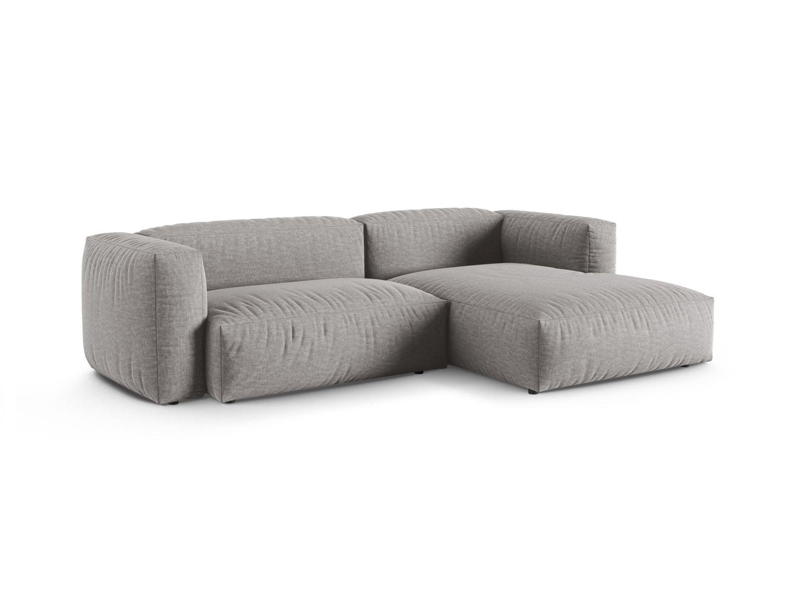 Stylisches 2-Sitzer Ecksofa XL Martina in hellem Grau, ideal für moderne Wohnräume, präsentiert von Micadoni.