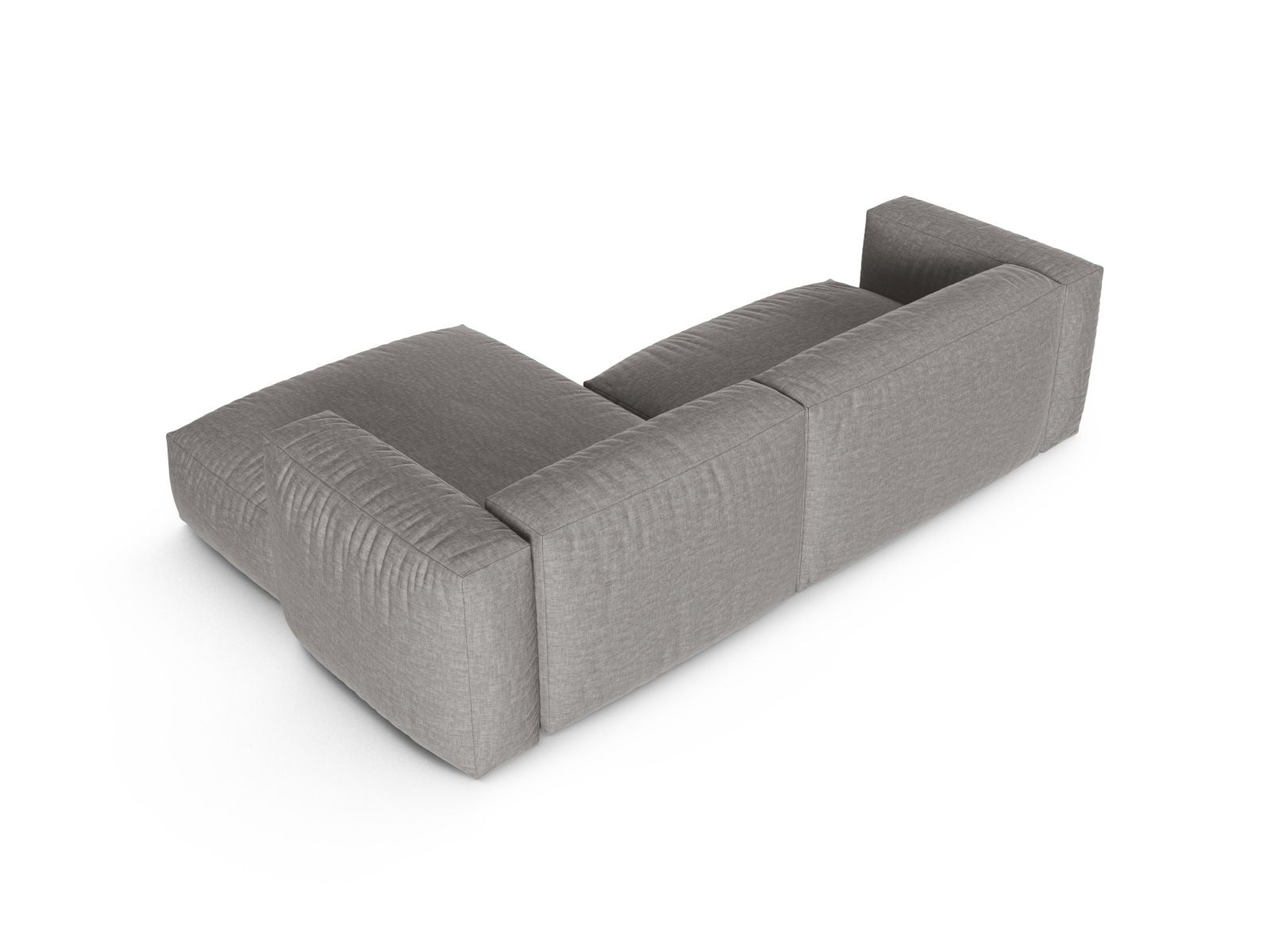Stylisches XL 2-Sitzer Ecksofa Martina in elegantem Hellgrau, perfekt für entspannte Stunden im Wohnzimmer, erhältlich bei Micadoni.