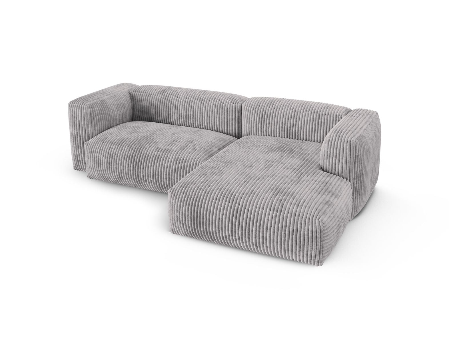 Modernes 2-Sitzer Ecksofa Martina in hellem Grau, ideal für gemütliche Wohnräume und stilvolle Einrichtung, erhältlich bei Micadoni.