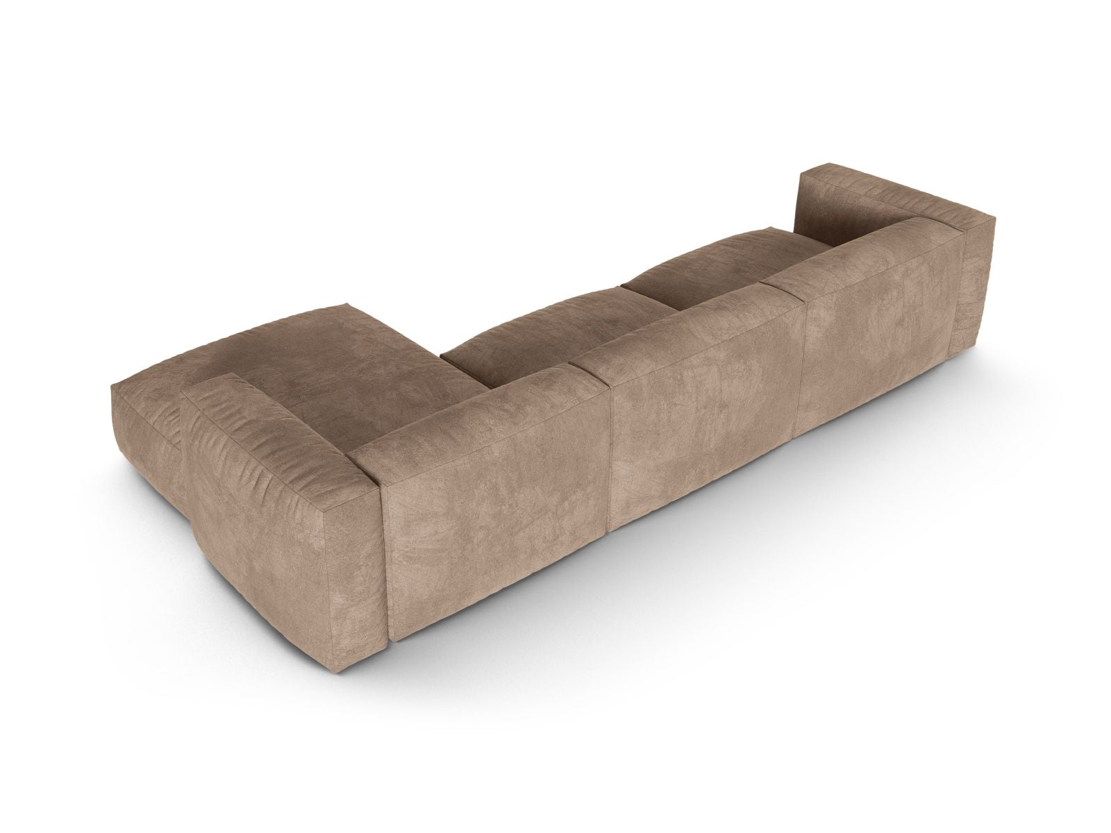 Stilvolles XL Ecksofa rechts Martina in edlem Dunkelbeige, perfekt für einladende und moderne Wohnambiente.