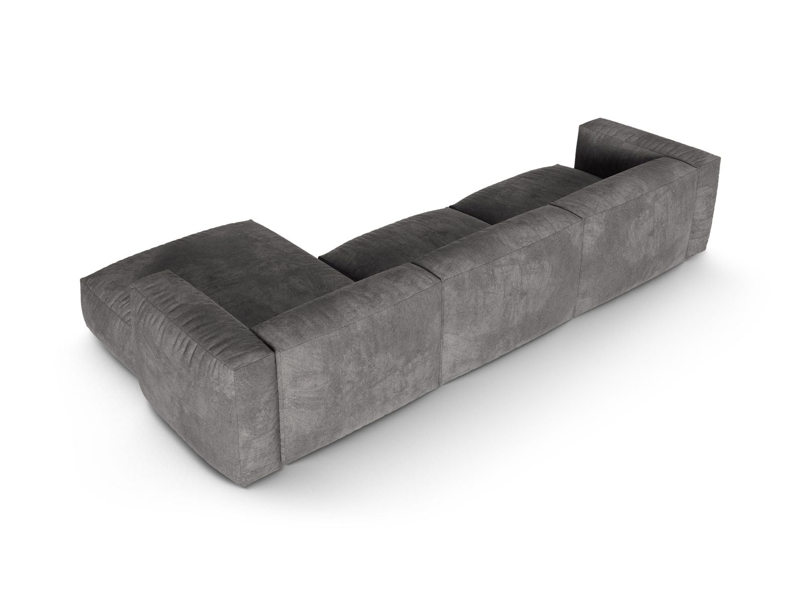 Stilvolles XL Ecksofa rechts Martina in edlem Grau, perfekt für gemütliche Wohnzimmer und moderne Einrichtung von Micadoni.