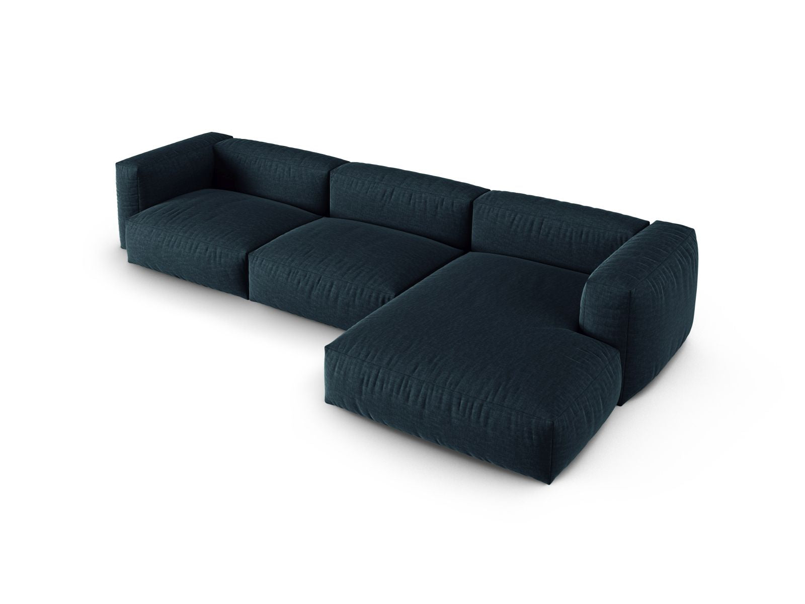 Elegantes 3-Sitzer Ecksofa XL Martina in modernem Blue Jeans-Boston, ideal für gemütliche Abende und stilvolle Einrichtung.
