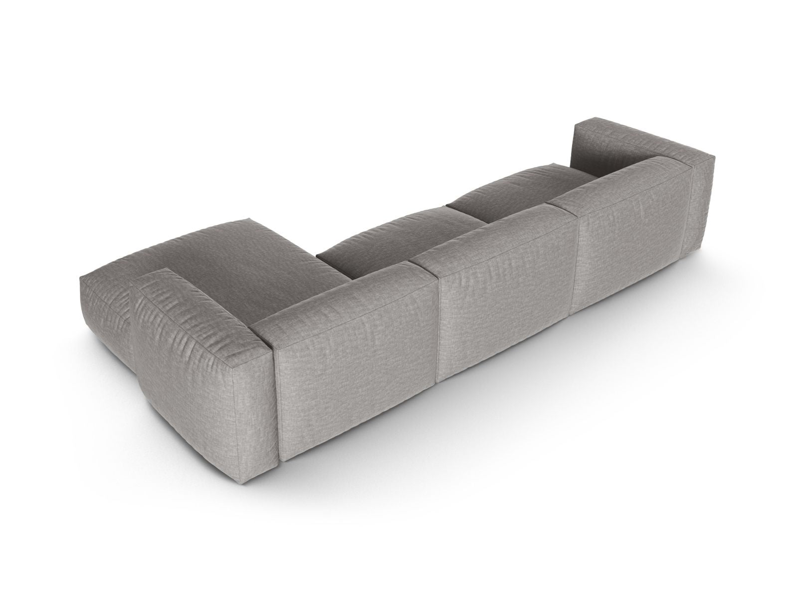 Modernes 3-Sitzer Ecksofa Martina in stilvollem Grau, perfekt für gemütliche Stunden und einladende Wohnatmosphäre von Micadoni.