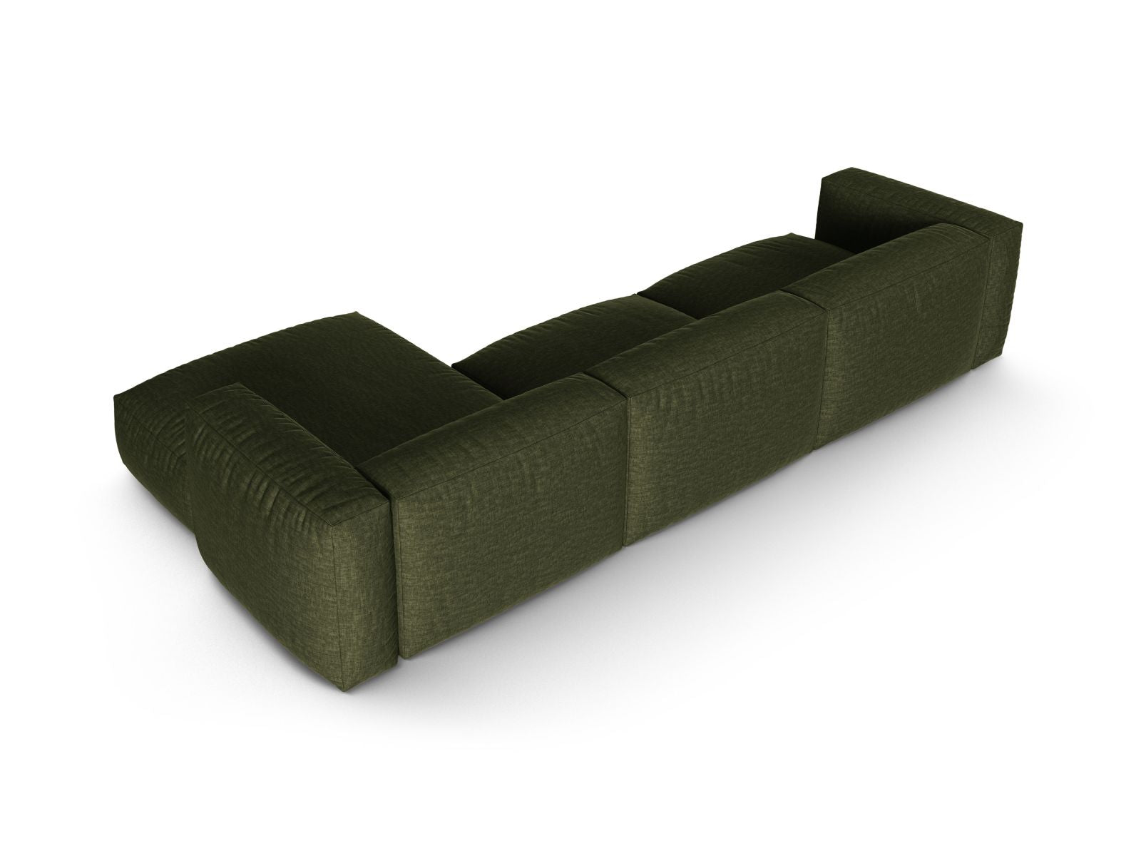 Geräumiges 3-Sitzer Ecksofa Martina in trendigem Grün, perfekt für stilvolle Wohnzimmer und entspannte Abende von Micadoni.