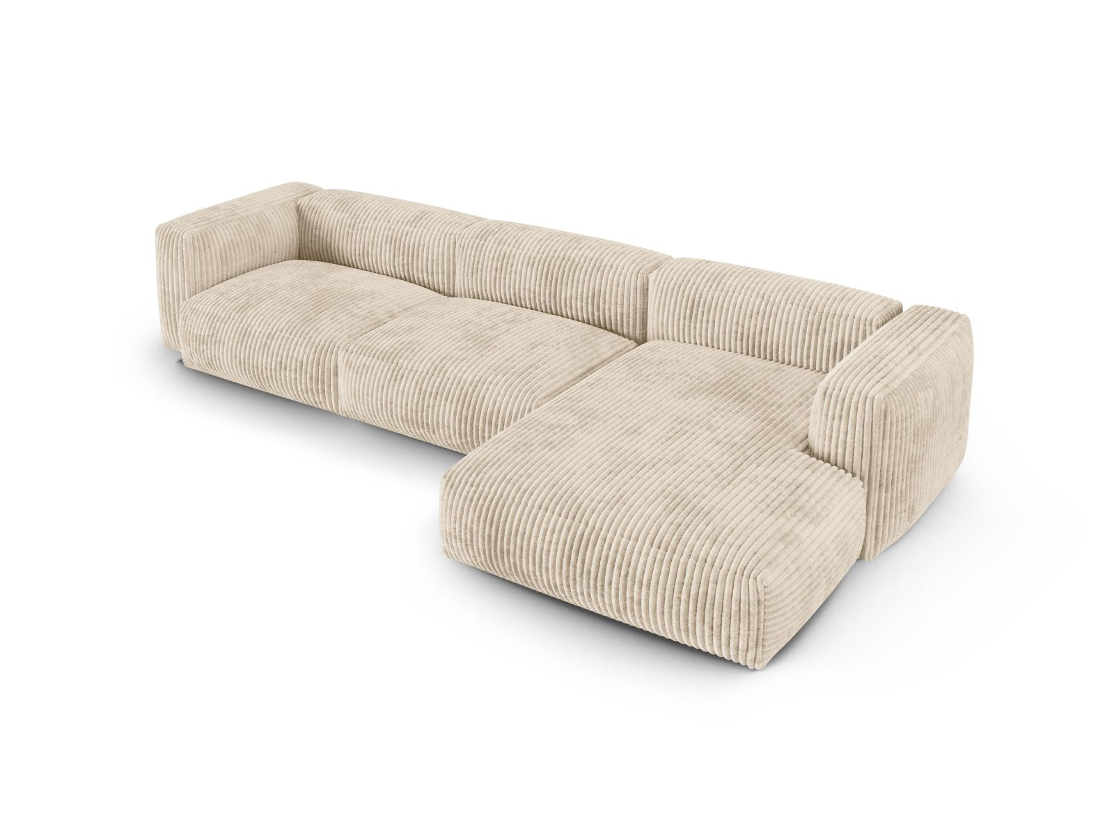 Beige 3-Sitzer Ecksofa Martina von Micadoni, ideal für stilvolle Wohnräume. Komfortable Sitzfläche und elegantes Design für entspannte Stunden.