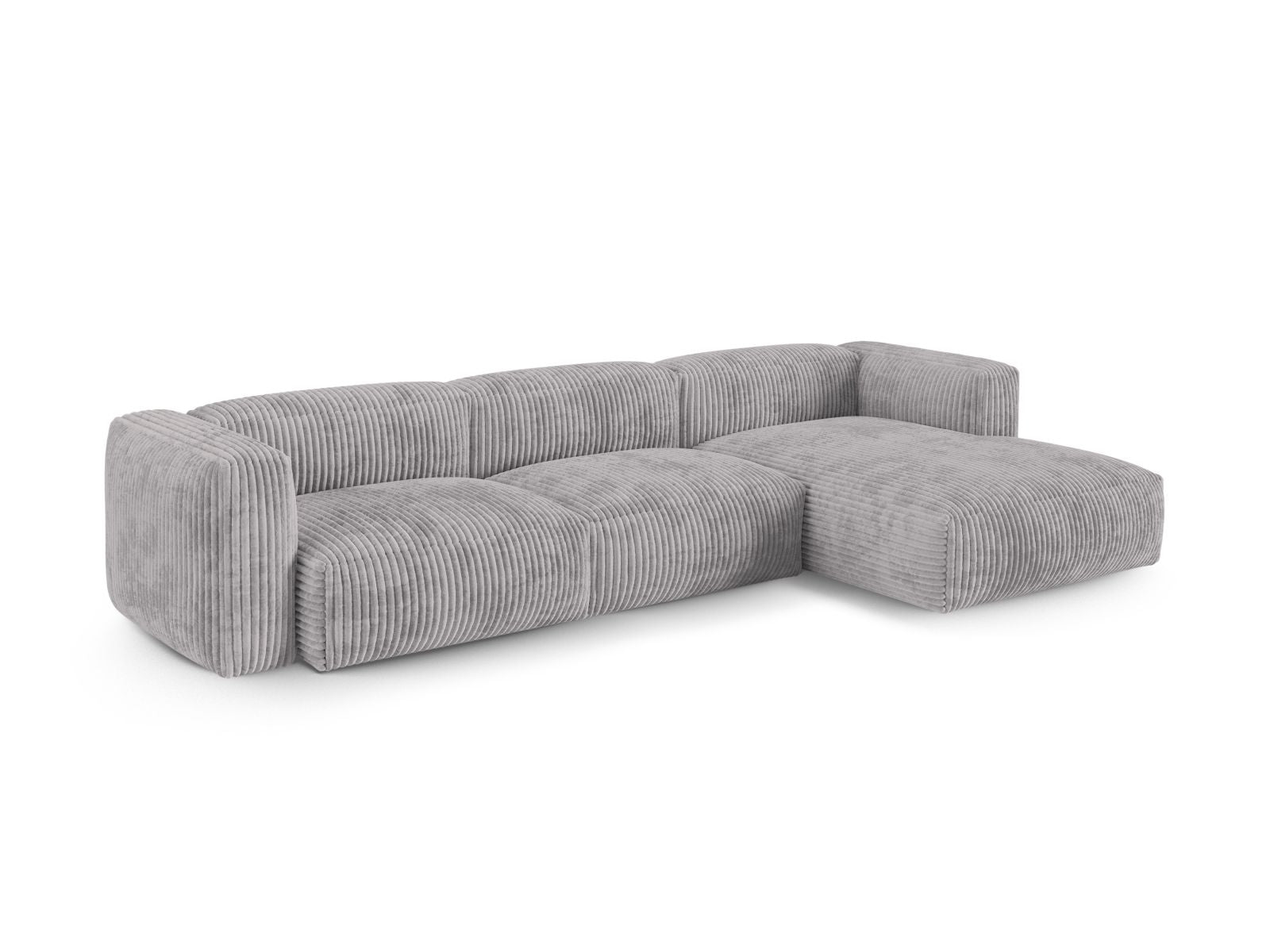 Elegantes 3-Sitzer Ecksofa XL Martina in hellem Grau, ideal für stilvolle Wohnräume, erhältlich bei KAQTU Design AG.