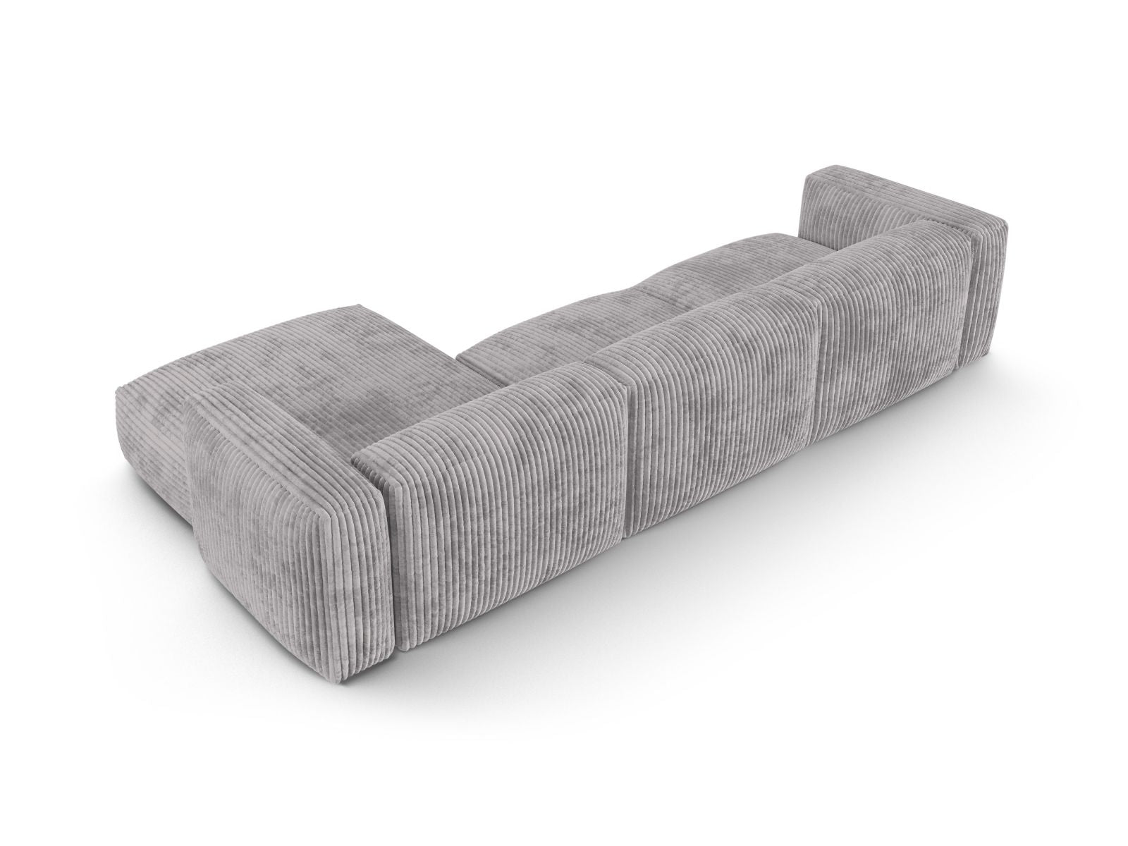 Modernes 3-Sitzer Ecksofa Martina in stilvollem Grau, perfekt für gemütliche Abende und einladende Wohnzimmergestaltung.