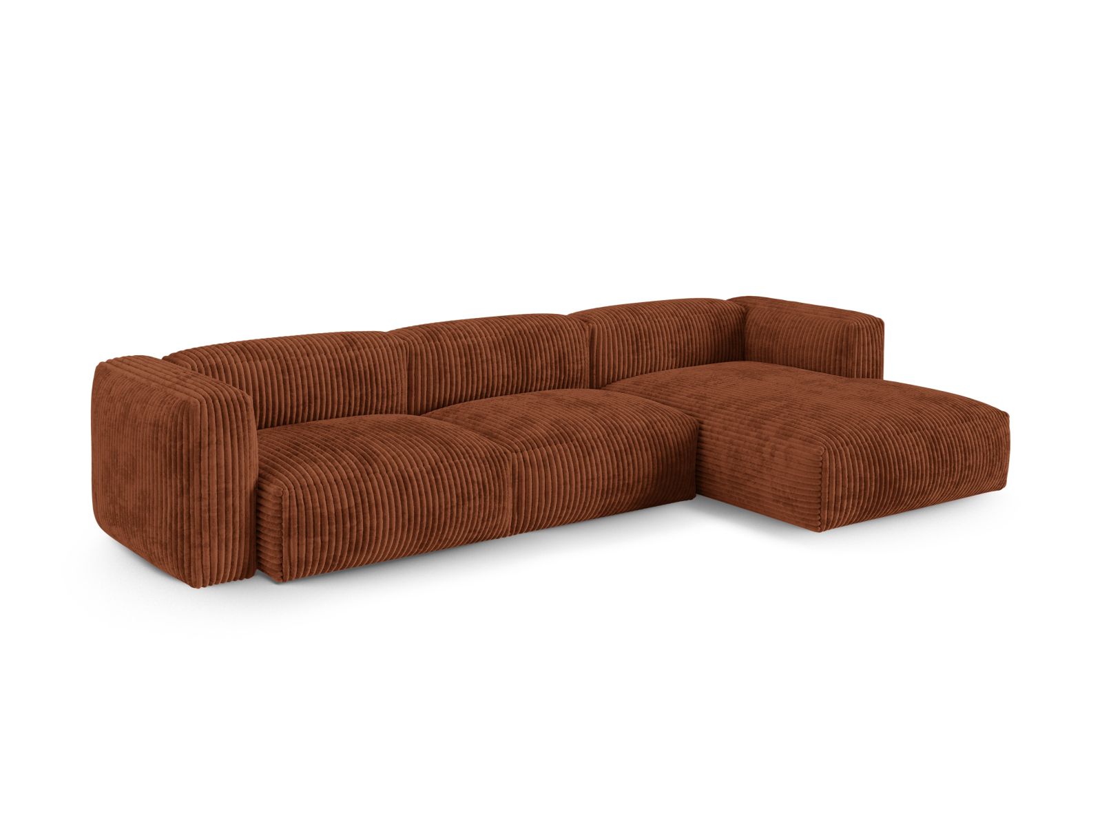 Elegantes 3-Sitzer Ecksofa XL Martina in Brick-Tilia, ideal für stilvolle Wohnräume, erhältlich bei KAQTU Design AG.
