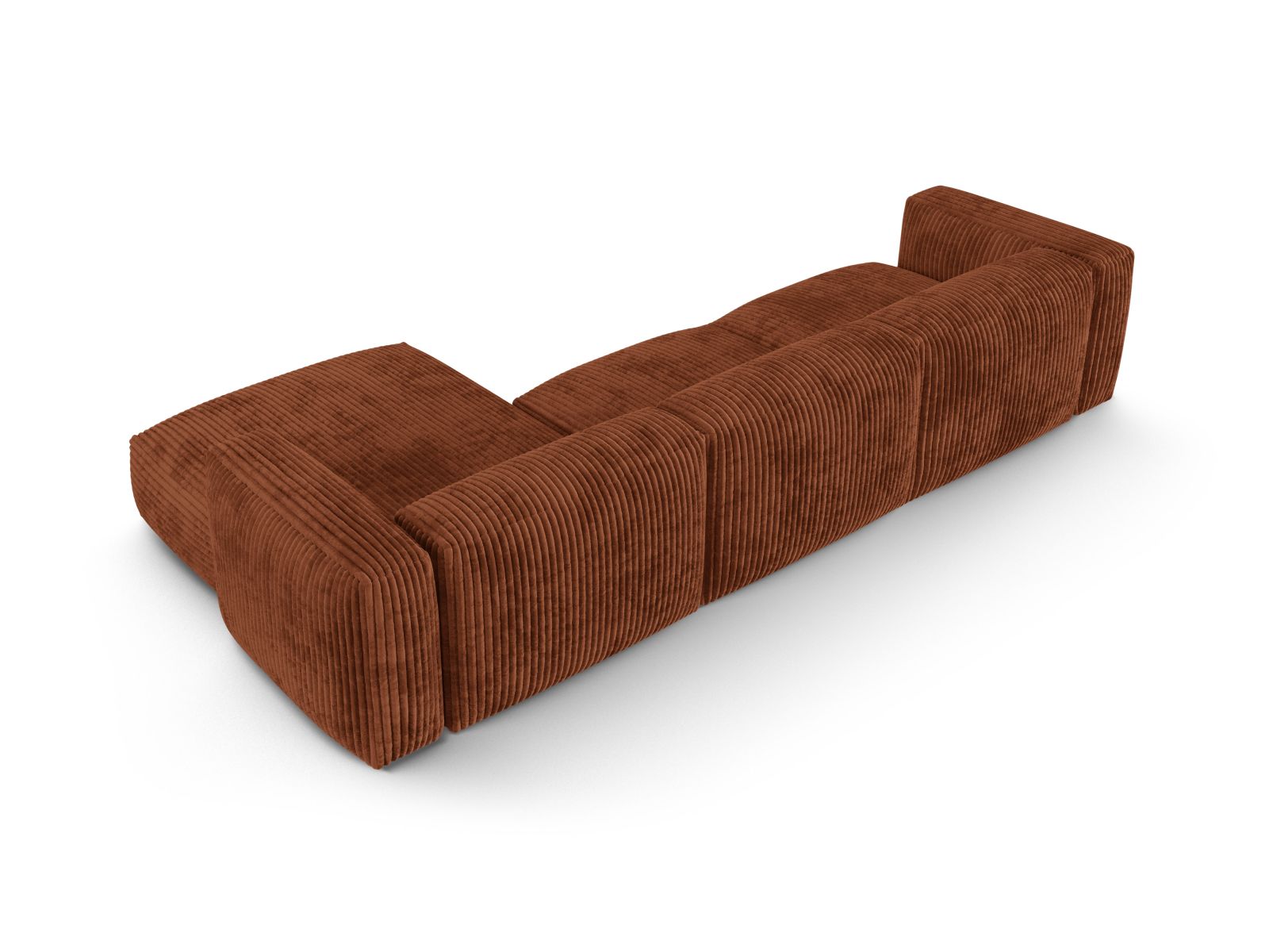 Geräumiges 3-Sitzer Ecksofa Martina in ansprechendem Brick-Tilia, perfekt für gemütliche Stunden und modernes Wohndesign.