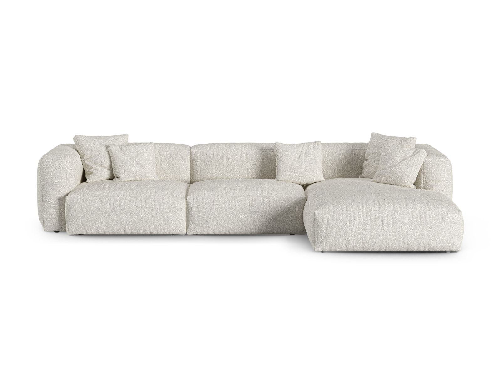 Geräumiges 3-Sitzer XL Ecksofa rechts Martina in trendigem Petrol-Vogue, perfekt für gemütliche Abende und stilvolle Einrichtung.