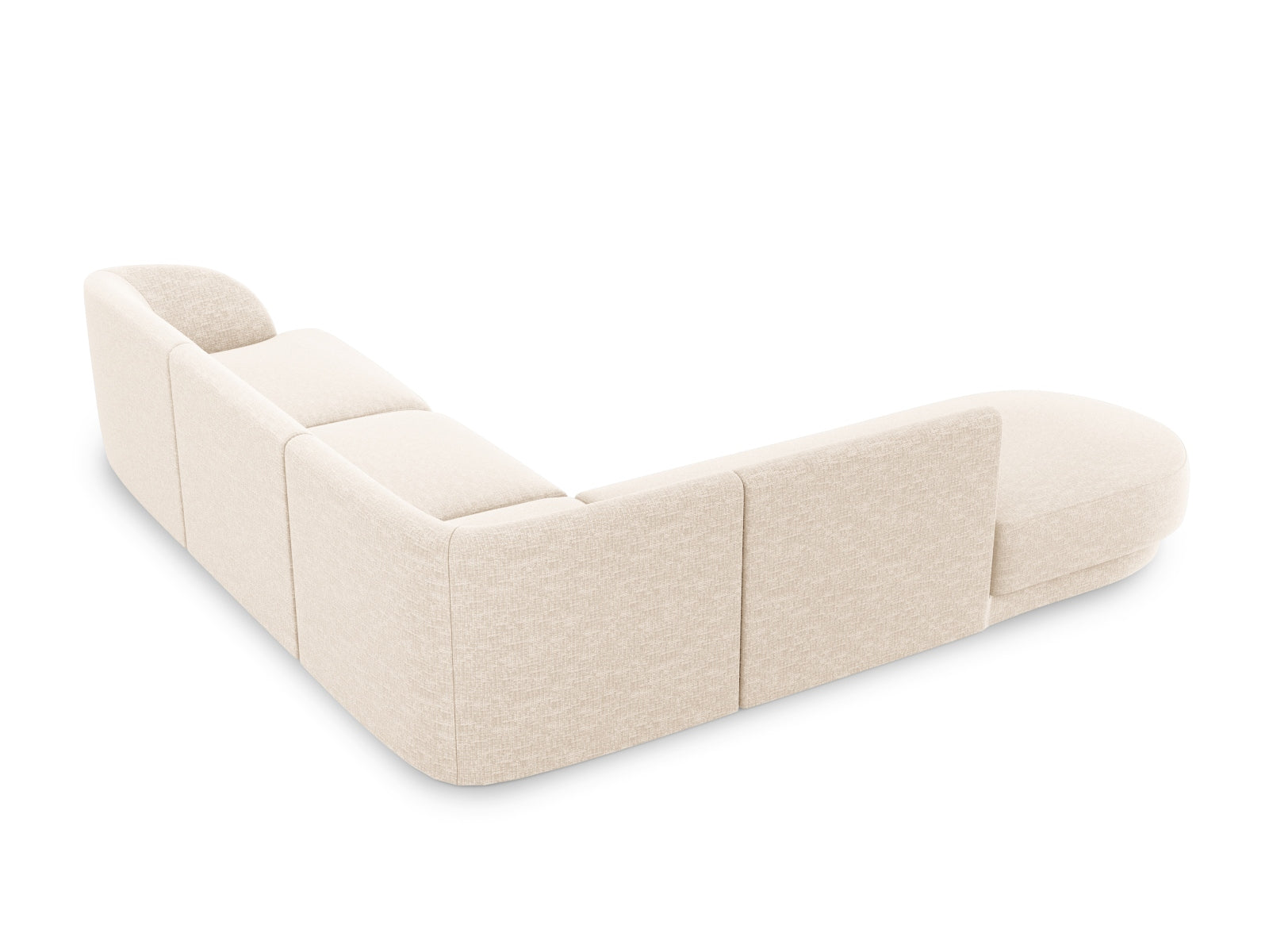 Elegantes Miley Ecksofa links für bis zu 6 Personen in sanftem Beige, perfekt für zeitgemäße Wohnkonzepte von Micadoni.