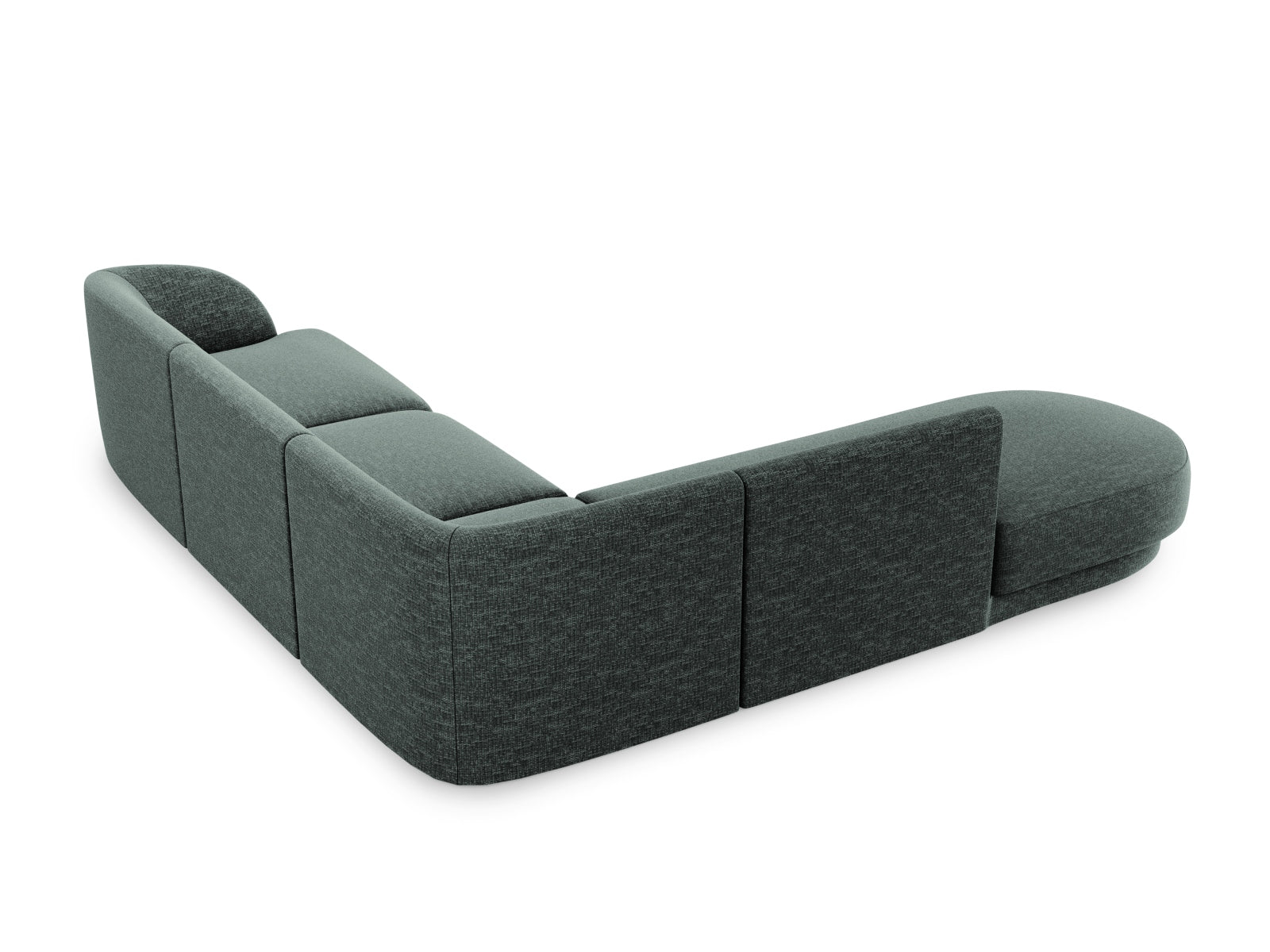 Geräumiges Miley Ecksofa links für 6 Personen in trendigem Petrol-Haga, perfekt für stilvolle Wohnzimmer und entspannte Zusammenkünfte.