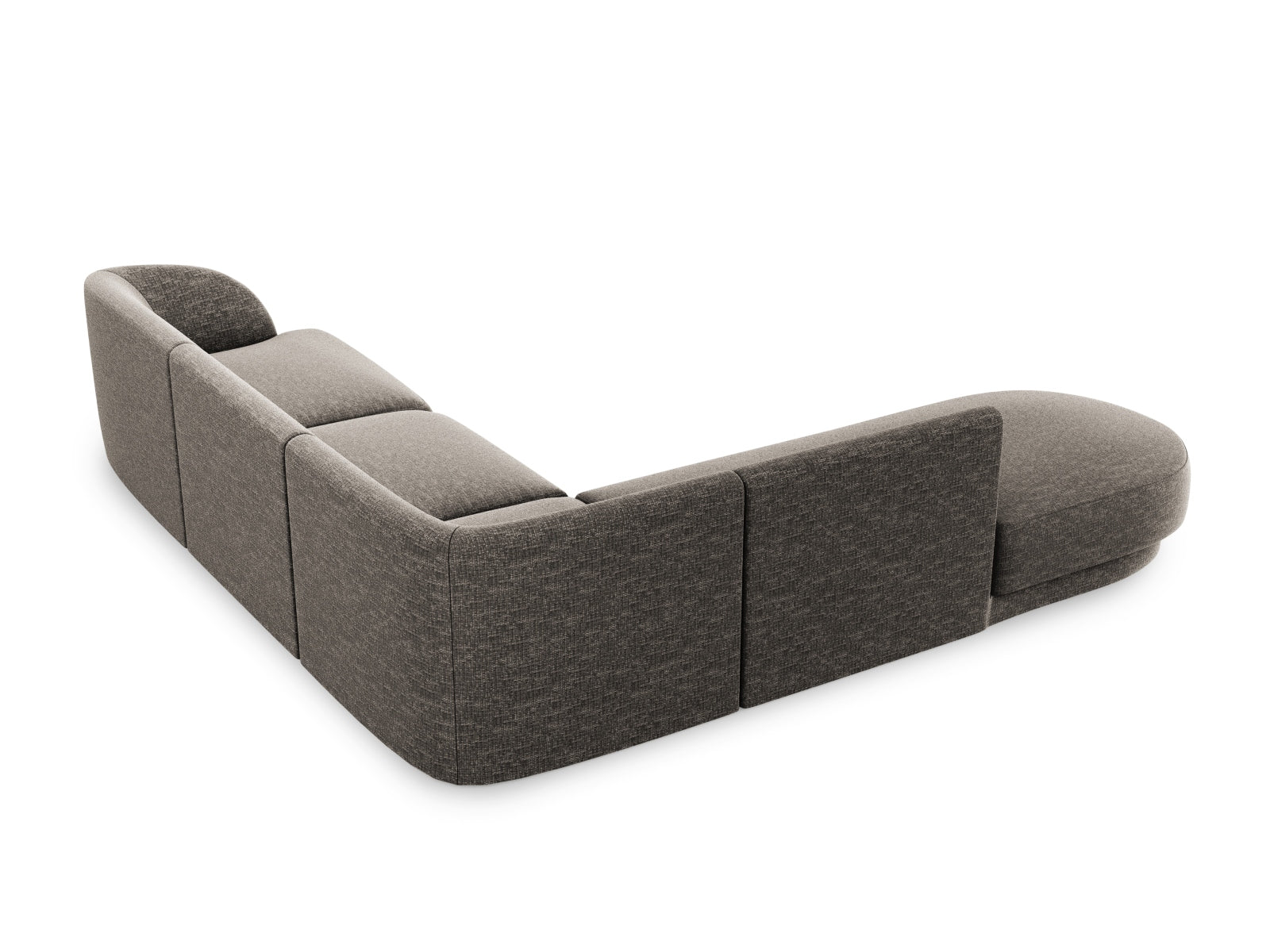 Geräumiges Miley Ecksofa links für 6 Personen in modernem Grau, perfekt für stilvolle Wohnzimmer und entspannte Zusammenkünfte.