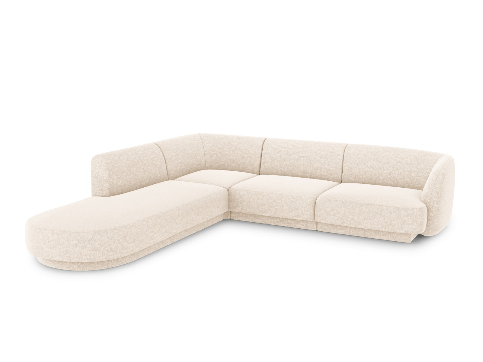 Elegantes Miley Ecksofa links für 6 Personen in Ivory-Eden, ideal für stilvolle Wohnräume, erhältlich bei KAQTU Design AG.