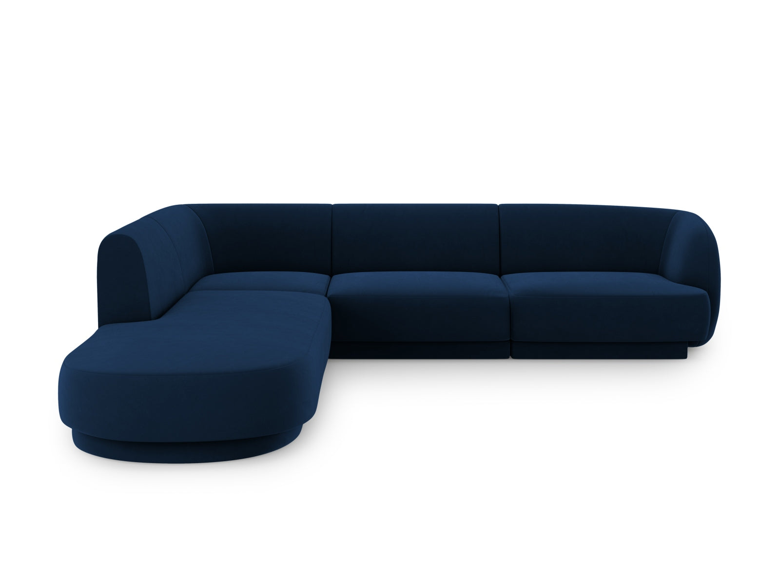 Miley Velour Ecksofa links 6 Sitzer in Royal Blue-Bluvel präsentiert im Onlineshop von KAQTU Design AG. Ecksofa links ist von Micadoni