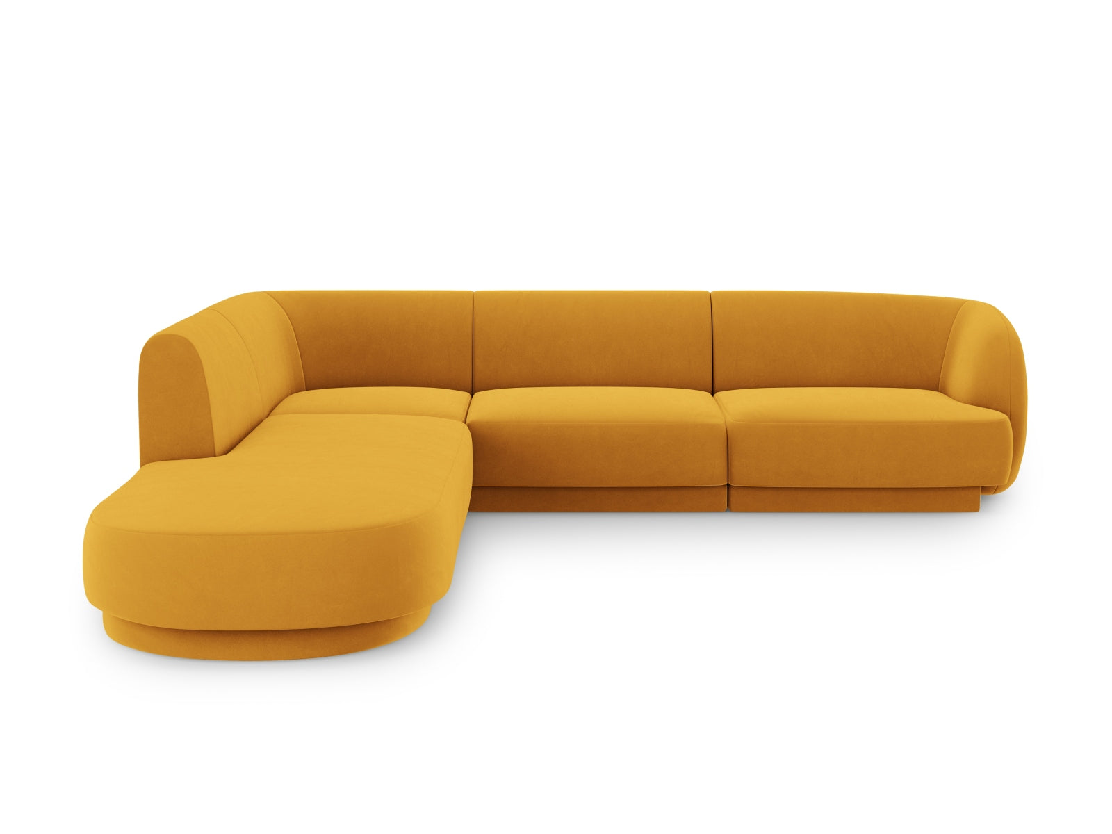 Miley Velour Ecksofa links 6 Sitzer in Yellow präsentiert im Onlineshop von KAQTU Design AG. Ecksofa links ist von Micadoni
