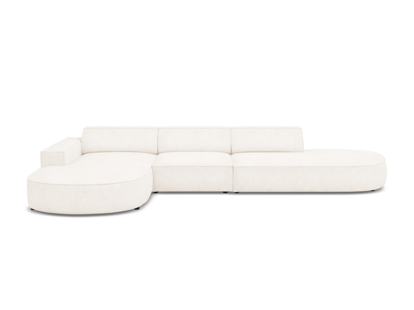 Jodie Boucle modulares Ecksofa links 4 Sitzer in Beige präsentiert im Onlineshop von KAQTU Design AG. Ecksofa links ist von Micadoni