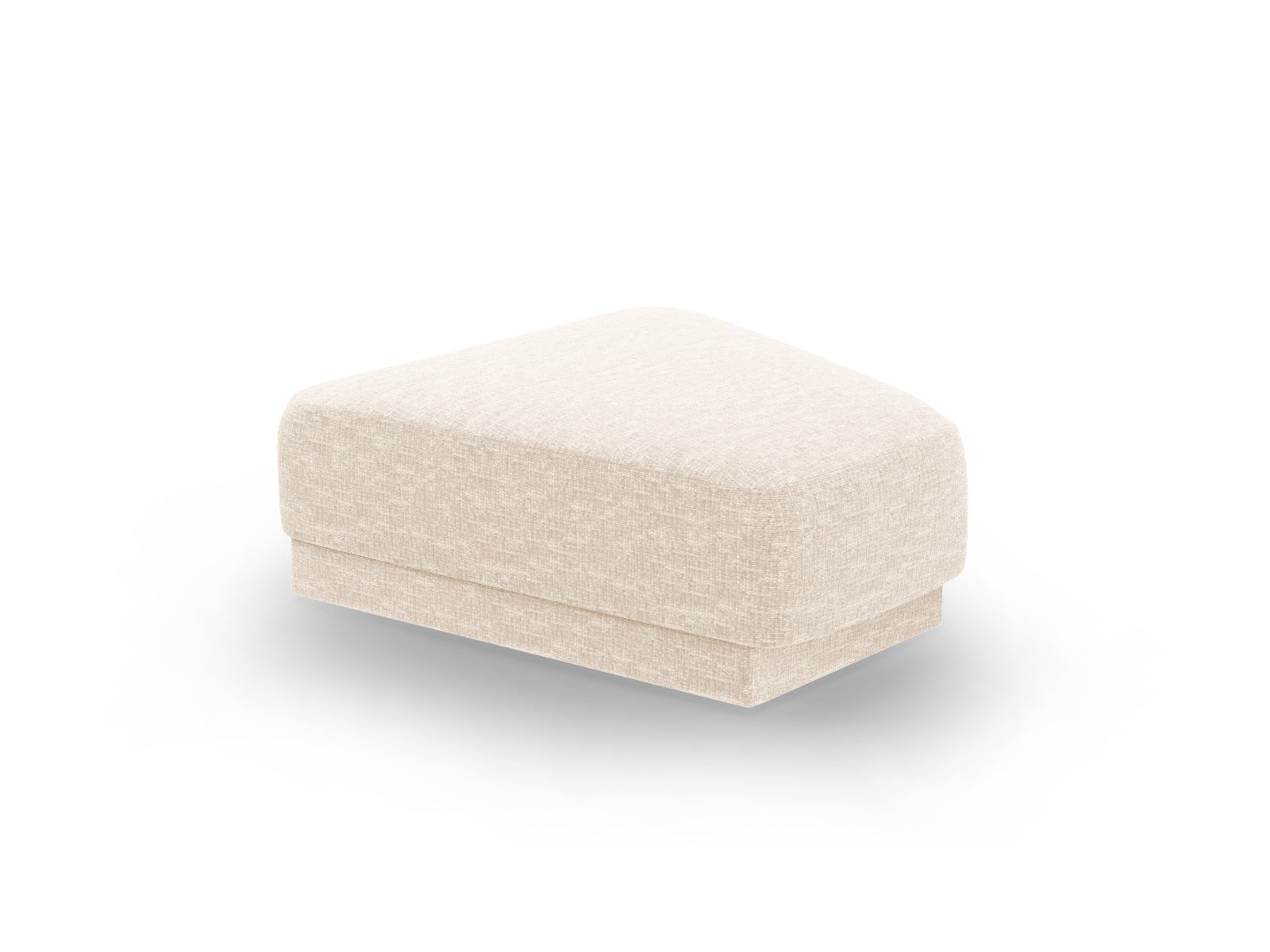 Stylischer Miley Pouf in sanftem Beige, ideal für zusätzliche Sitzplätze oder als dekoratives Highlight in modernen Interiors.