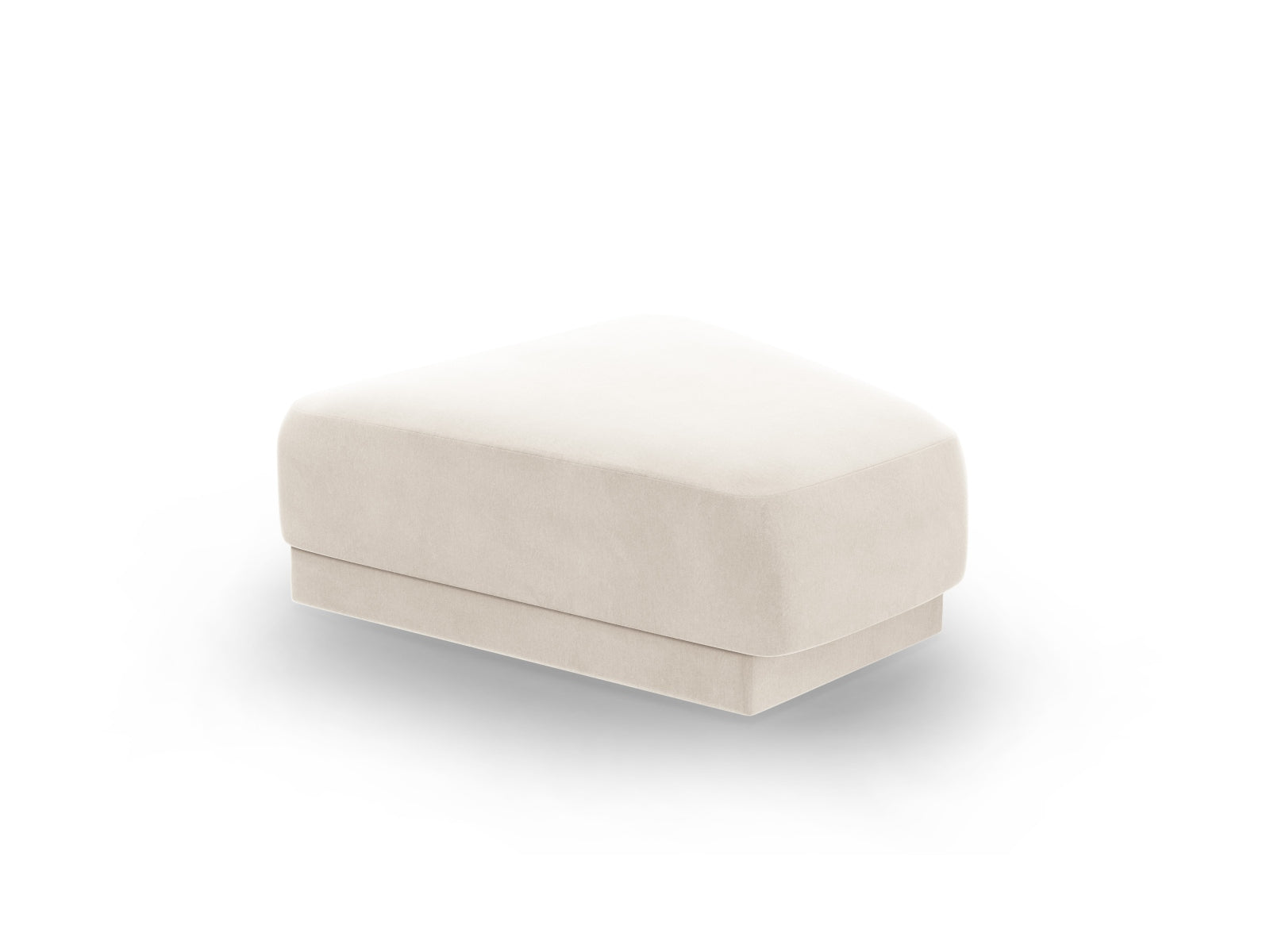 Eleganter Miley Velour Pouf in zartem Beige, ideal für gemütliche Sitzgelegenheiten und als stilvolles Accessoire in jedem Raum.