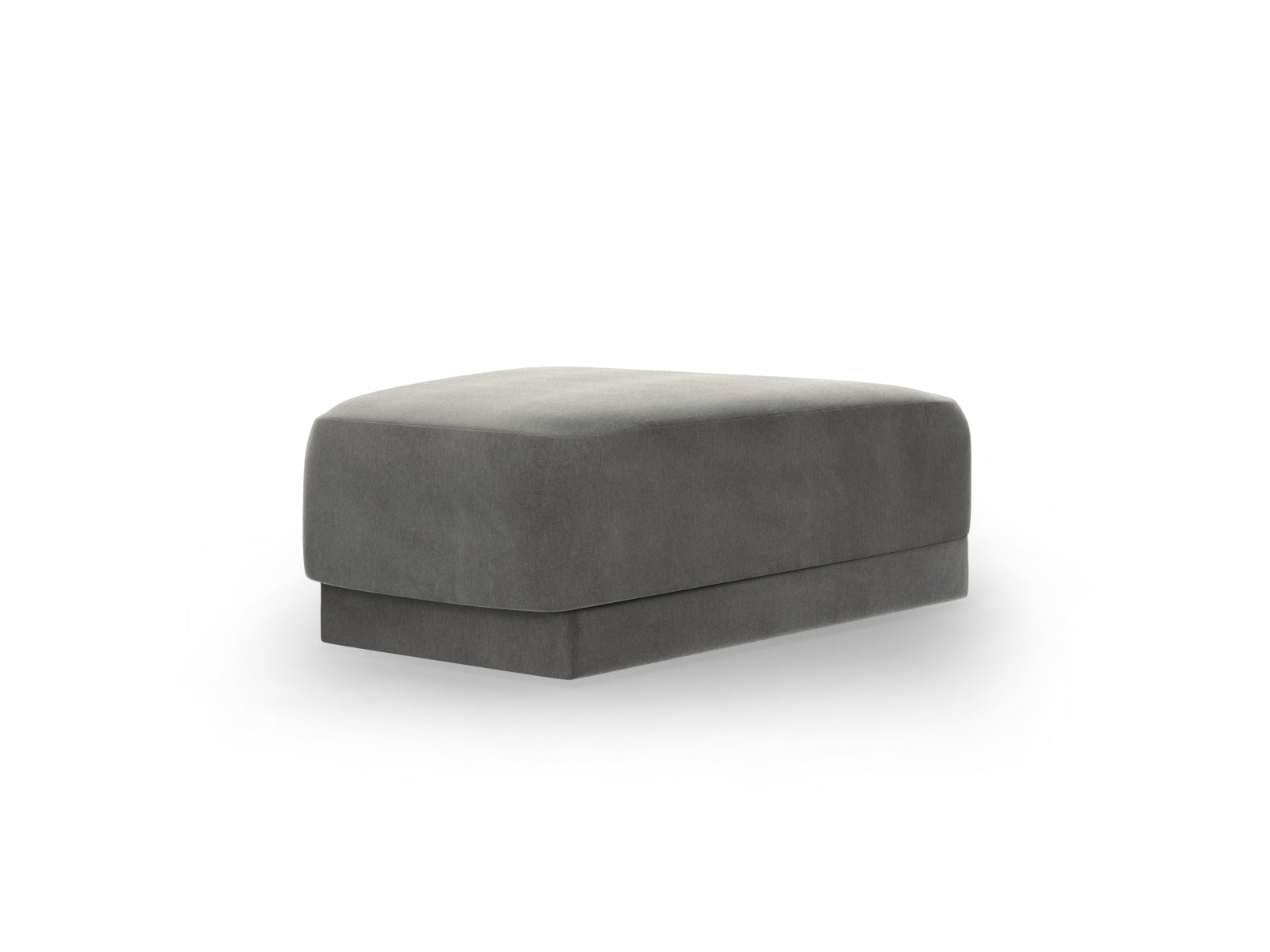 Stylischer Miley Velour Pouf in zartem Grau, perfekt als zusätzlicher Sitzplatz oder dekoratives Element in jedem modernen Raum.