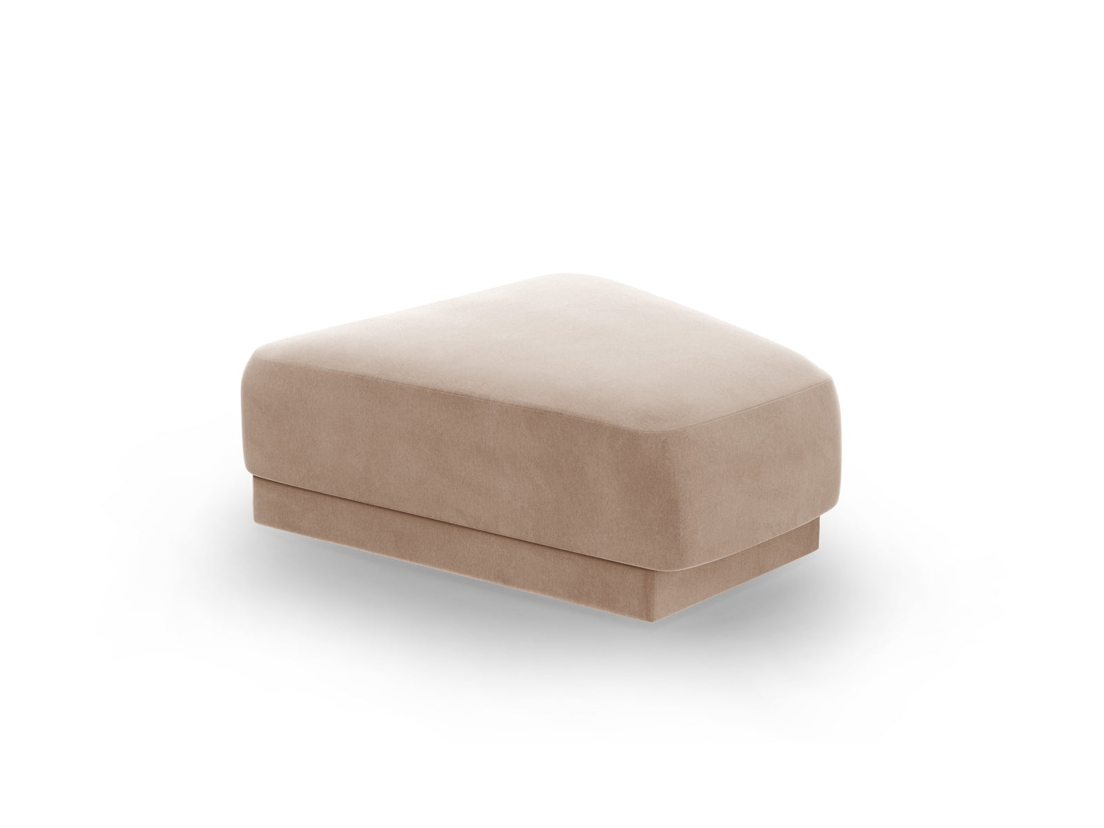 Eleganter Miley Velour Pouf in sanftem Cappuccino, ideal für gemütliche Sitzgelegenheiten und als stilvolles Wohnaccessoire.