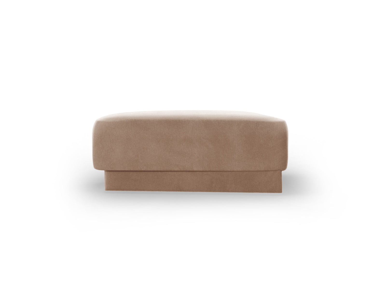 Eleganter Miley Velour Pouf in sanftem Cappuccino, ideal für gemütliche Sitzgelegenheiten und als stilvolles Wohnaccessoire.