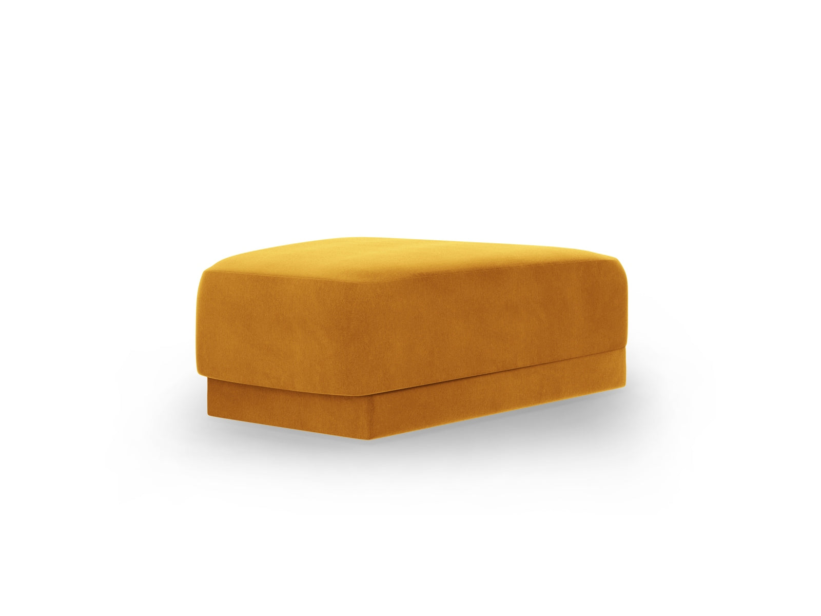 Stylischer Miley Velour Pouf in warmen Gelbtönen, perfekt für gemütliche Sitzgelegenheiten und als dekoratives Element in jedem Raum.