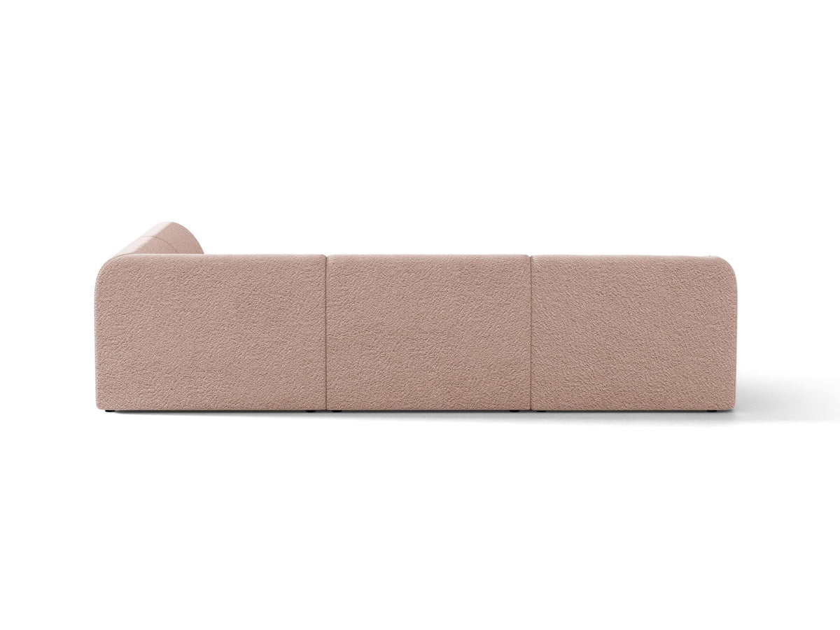 Produktfoto des Miley Ecksofas von Micadoni in Dunkelbeige, L-Form, Bezug aus Bluvel-Stoff, schwarze Kunststoffbeine, Sitzhöhe 40 cm.