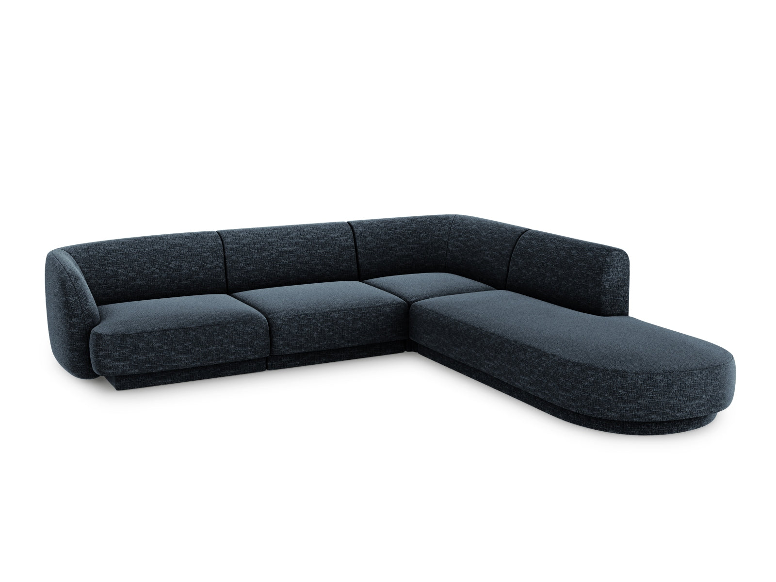 Stylisches Miley Ecksofa rechts für 6 Personen in Royal Blue-Haga, ideal für moderne Wohnräume, erhältlich bei KAQTU Design AG.