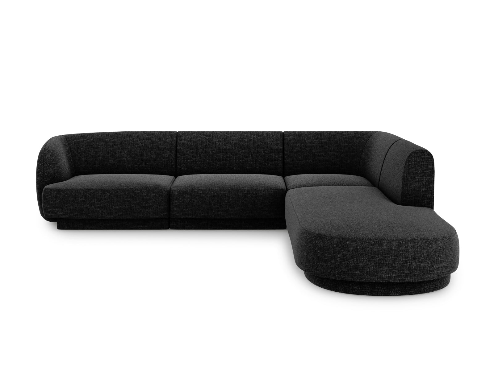 Miley Ecksofa rechts 6 Sitzer in Black-Haga präsentiert im Onlineshop von KAQTU Design AG. Ecksofa rechts ist von Micadoni