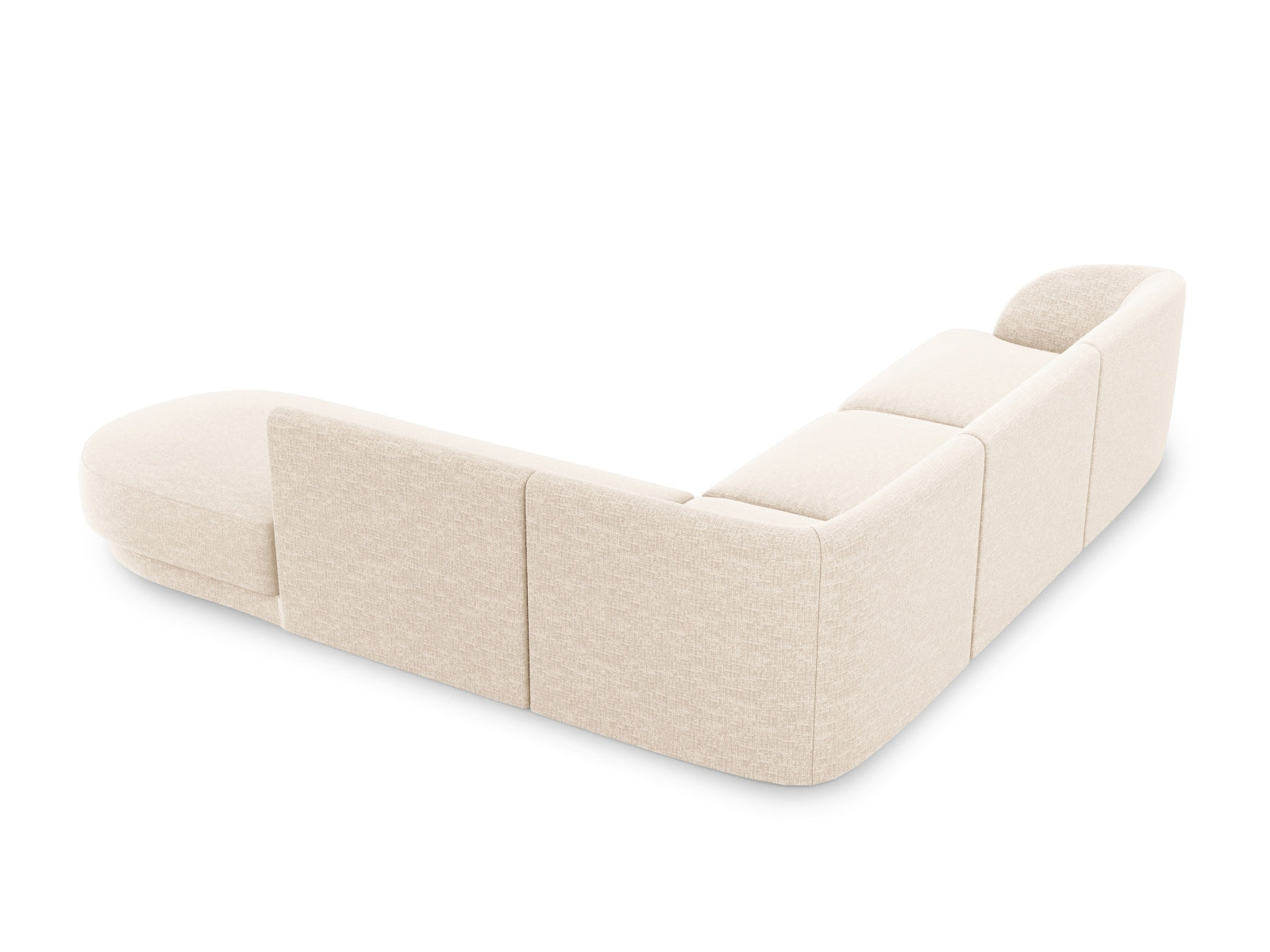 Modernes Miley Ecksofa rechts für 6 Personen in Ivory-Eden, perfekt für gesellige Abende und stilvolle Einrichtung. Hochwertige Materialien von Micadoni.