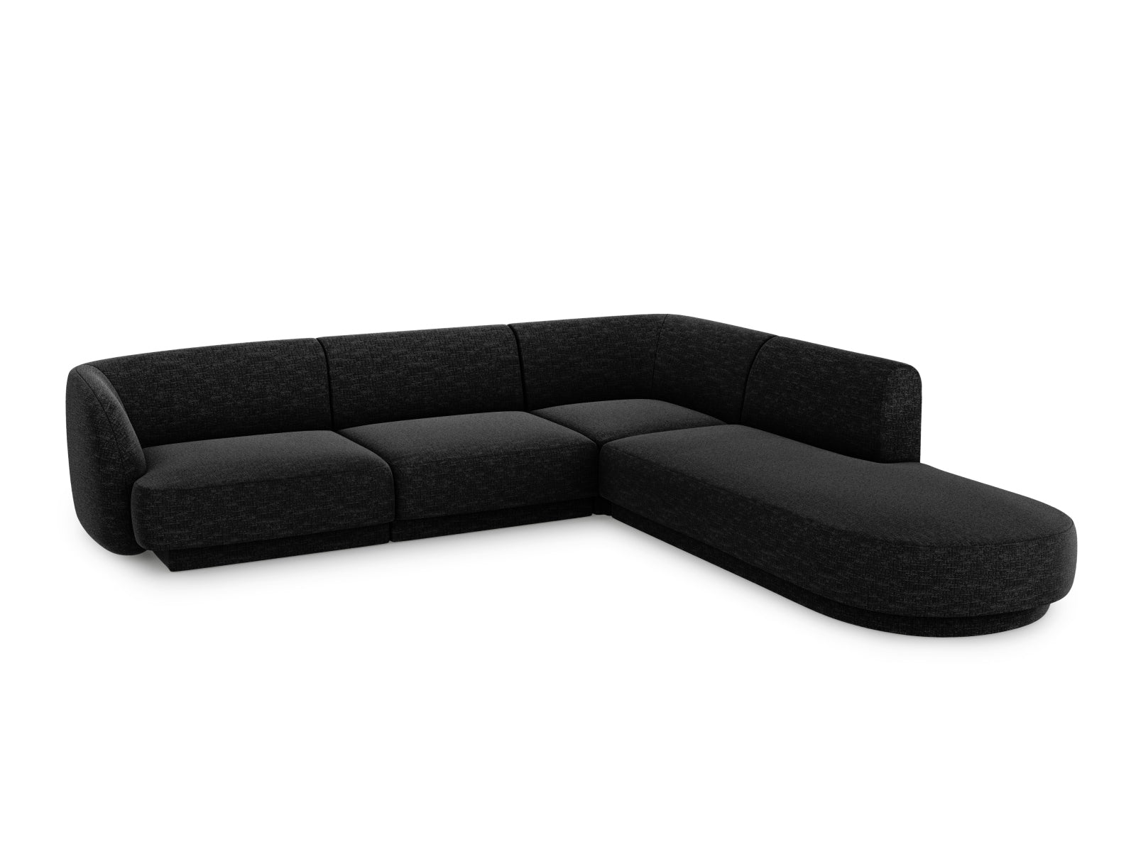 Stylisches Miley Ecksofa rechts für 6 Personen in elegantem Anthrazit, ideal für moderne Wohnräume und gemütliche Abende.
