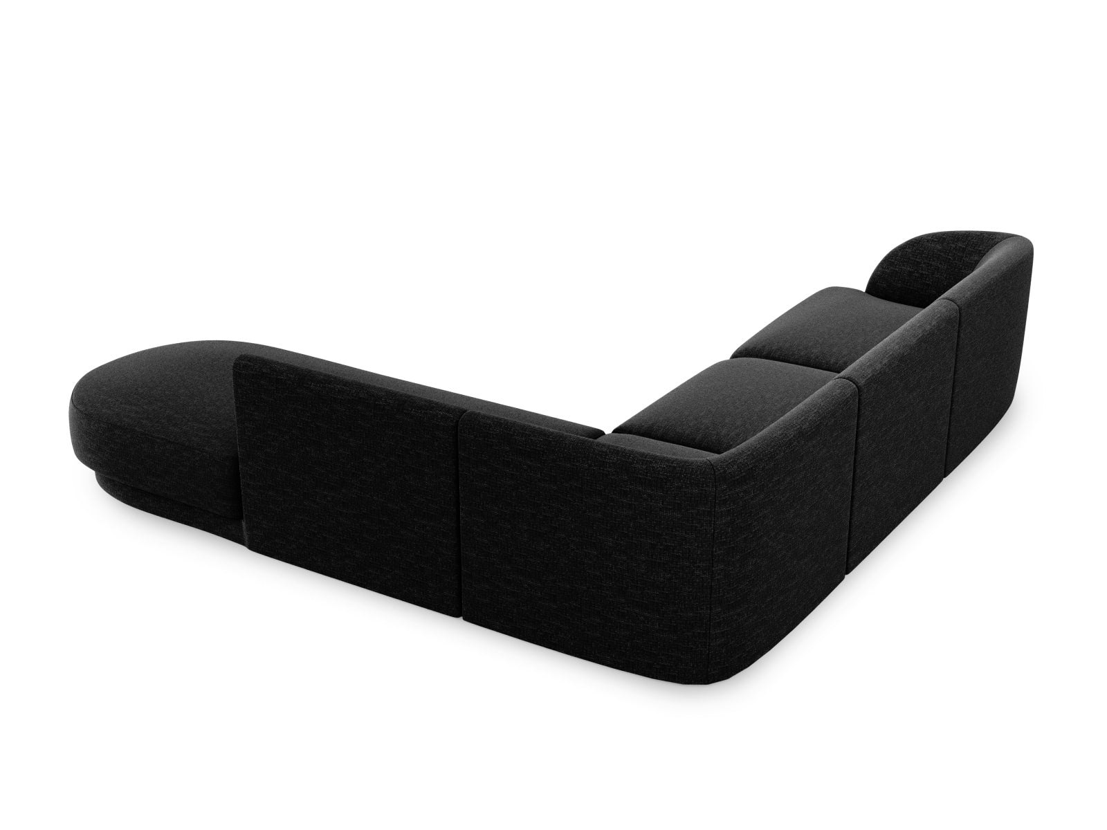 Modernes Miley Ecksofa rechts für 6 Personen in zeitlosem Anthrazit, perfekt für stilvolle Wohnzimmer und entspannte Zusammenkünfte.