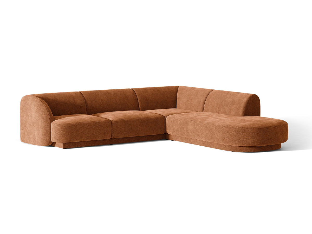 Produktfoto des Miley Ecksofas von Micadoni in Dunkelbeige, L-Form, Bezug aus Bluvel-Stoff, schwarze Kunststoffbeine, Sitzhöhe 40 cm.