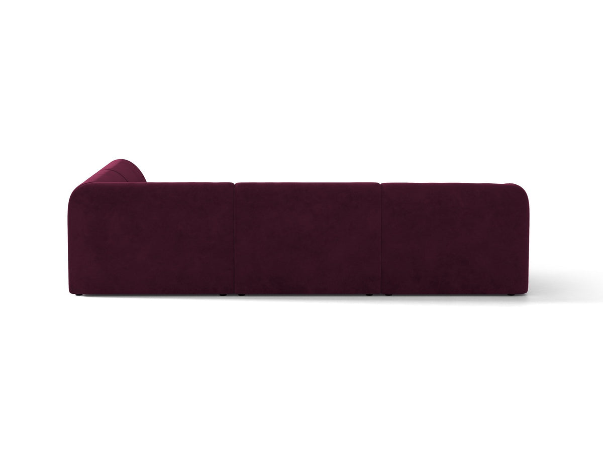 Produktfoto des Miley Ecksofas von Micadoni in Dunkelbeige, L-Form, Bezug aus Bluvel-Stoff, schwarze Kunststoffbeine, Sitzhöhe 40 cm.