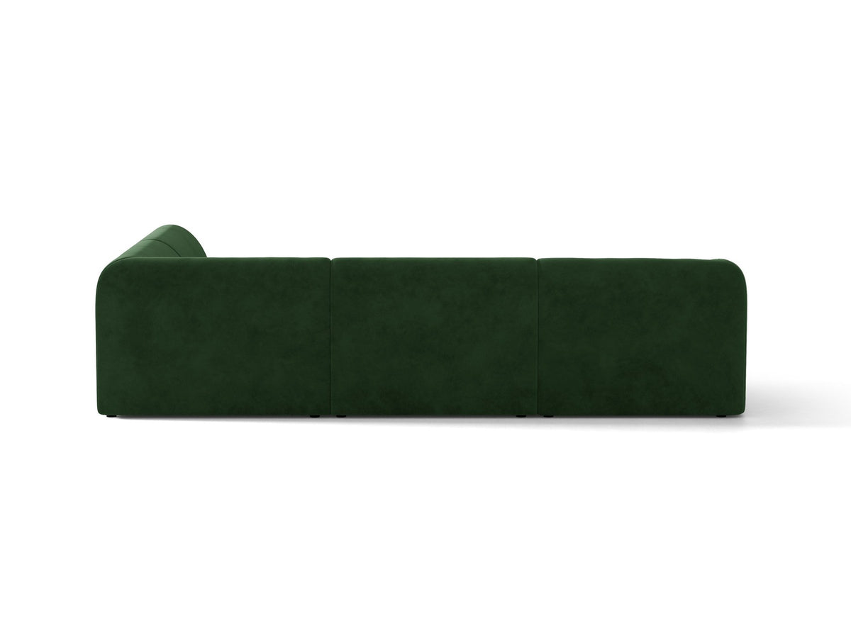 Produktfoto des Miley Ecksofas von Micadoni in Dunkelbeige, L-Form, Bezug aus Bluvel-Stoff, schwarze Kunststoffbeine, Sitzhöhe 40 cm.