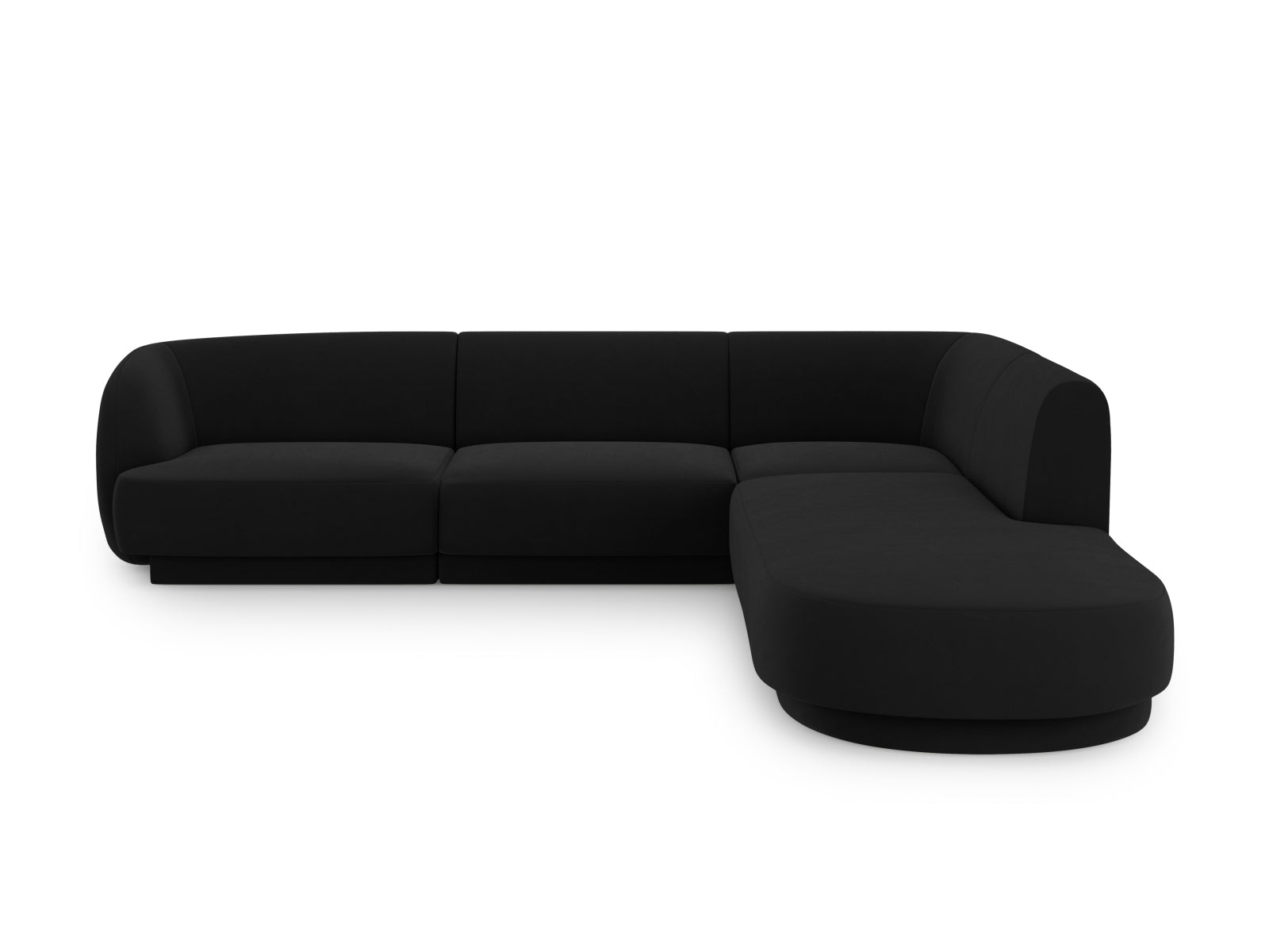 Miley Velour Ecksofa rechts 6 Sitzer in Black-Bluvel präsentiert im Onlineshop von KAQTU Design AG. Ecksofa rechts ist von Micadoni