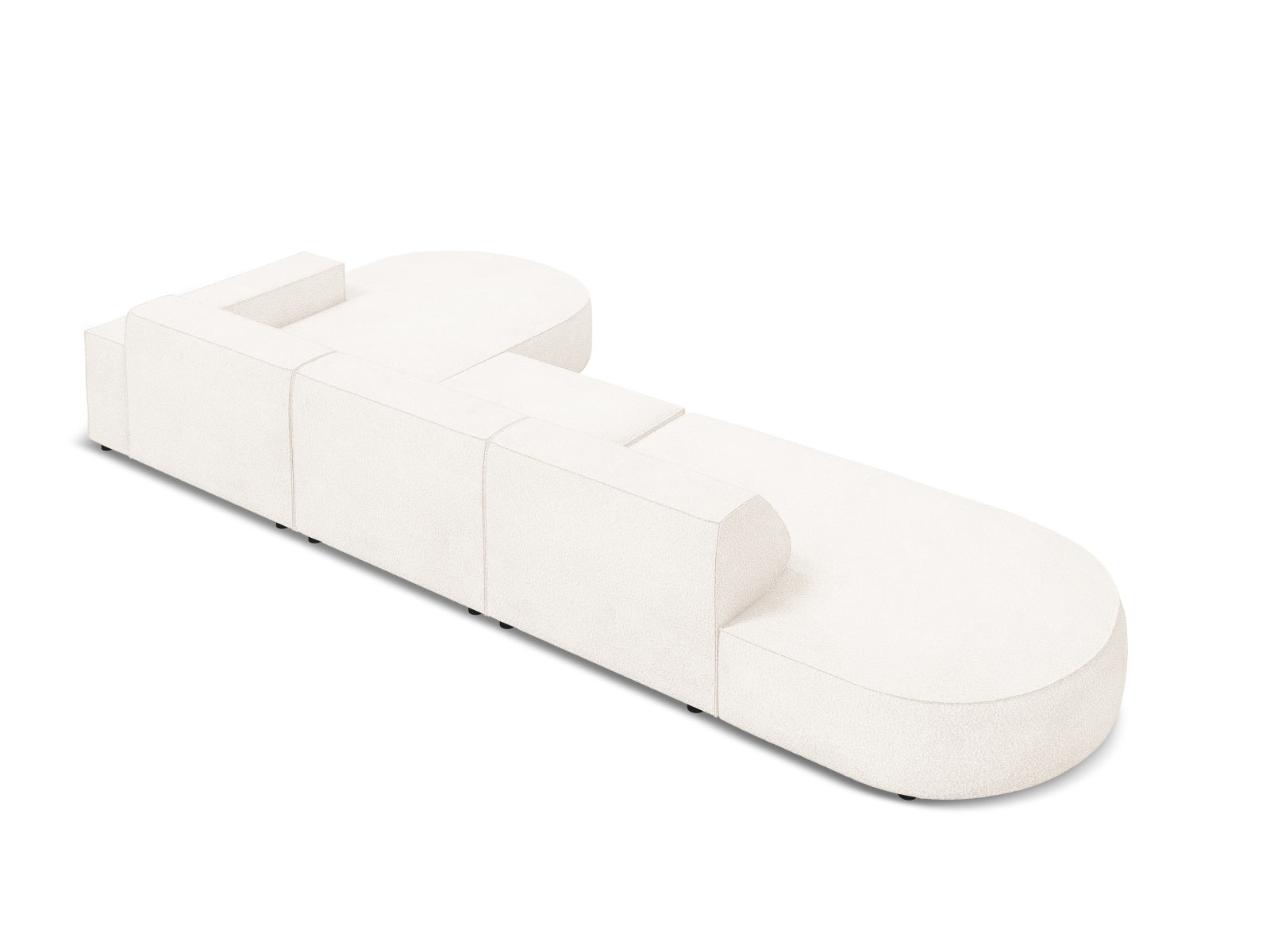 Erleben Sie das Jodie Boucle Ecksofa rechts von Micadoni – ein elegantes 4-Sitzer Sofa, das Komfort und Flexibilität für Ihr modernes Zuhause vereint.