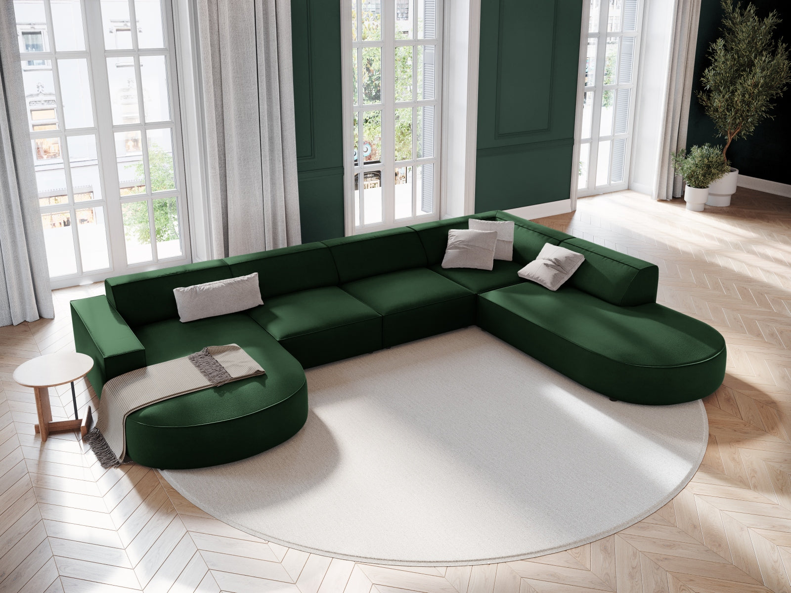 Entdecken Sie das stilvolle Jodie Velour Ecksofa von Micadoni – ein 7-Sitzer mit flexiblem Design, hochwertigem Velours und optimalem Komfort.