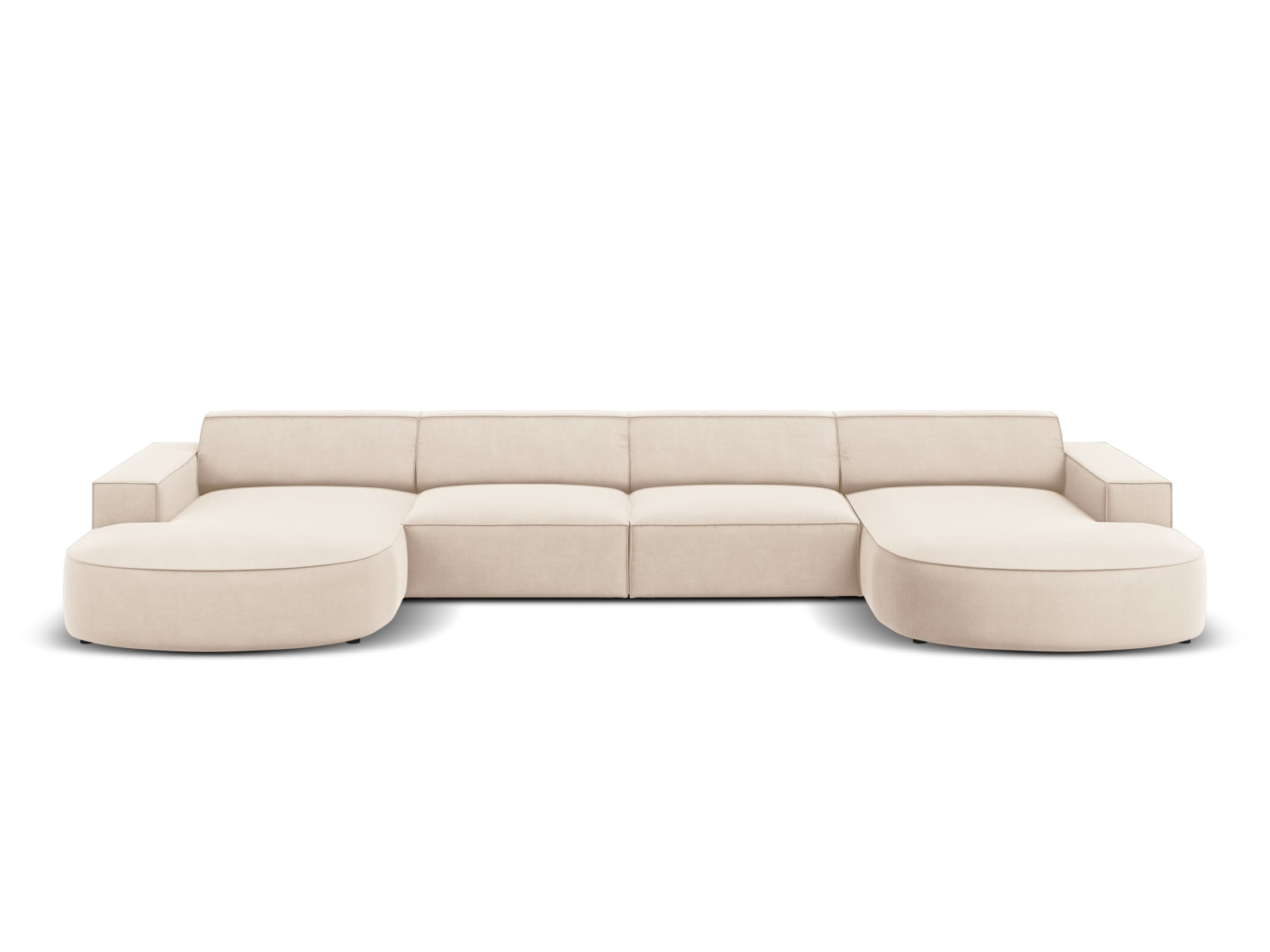 Jodie Velour modulares Panoramic Sofa 6 Sitzer in Light Beige präsentiert im Onlineshop von KAQTU Design AG. 3er Sofa ist von Micadoni