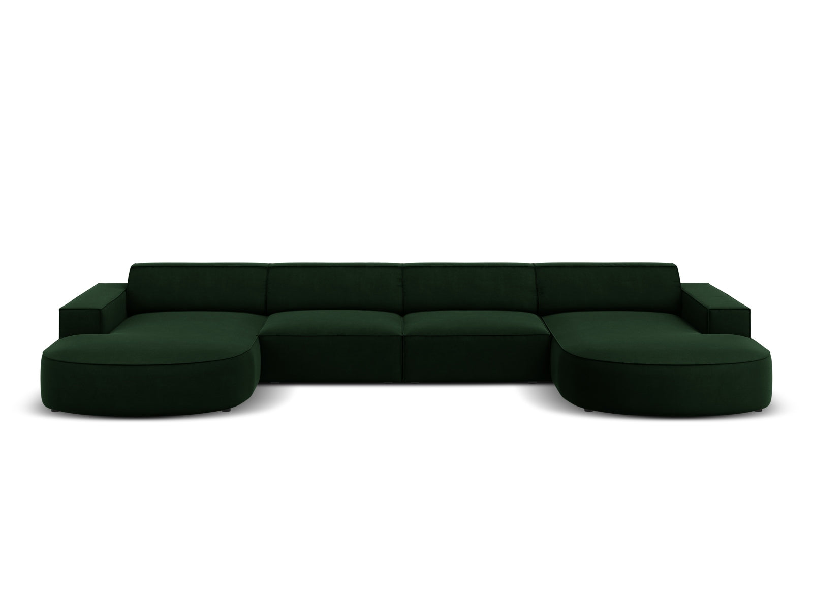 Jodie Velour modulares Panoramic Sofa 6 Sitzer in Bottle Green präsentiert im Onlineshop von KAQTU Design AG. 3er Sofa ist von Micadoni