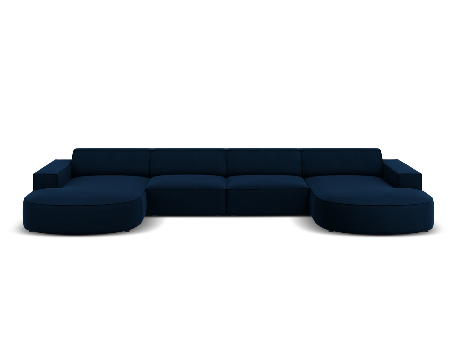 Jodie Velour modulares Panoramic Sofa 6 Sitzer in Royal Blue präsentiert im Onlineshop von KAQTU Design AG. 3er Sofa ist von Micadoni