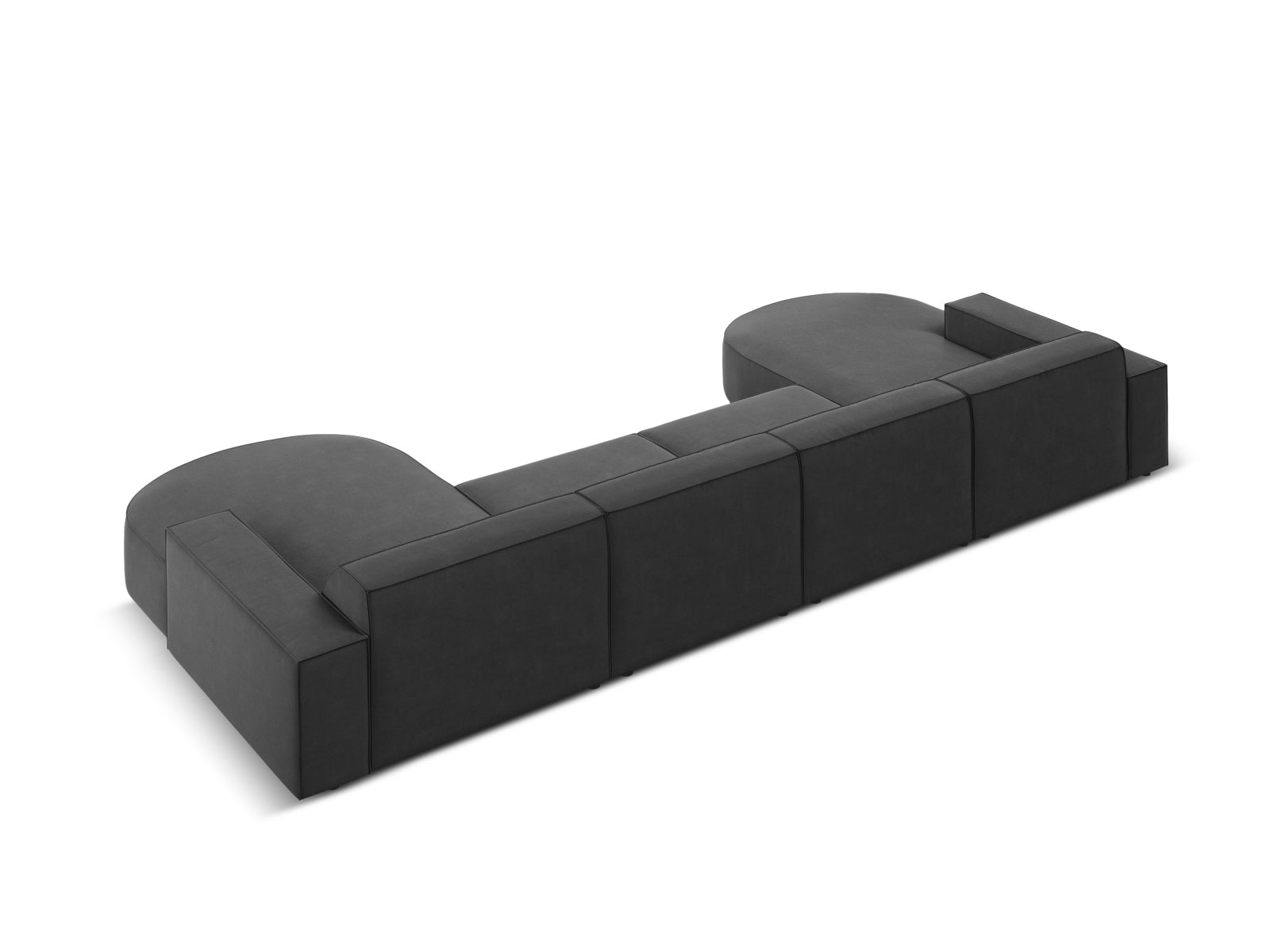Entdecken Sie das Jodie Velour 6-Sitzer Sofa von Micadoni – ein modulares Design, das Stil und Flexibilität für Ihr Wohnzimmer bietet.