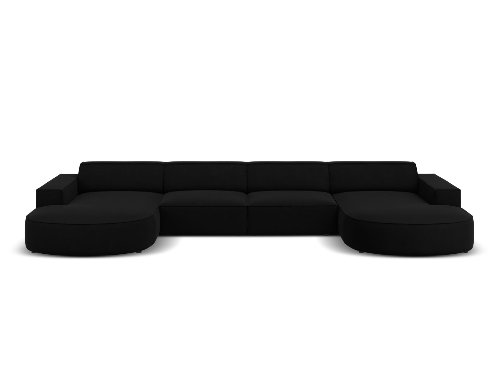 Jodie Velour modulares Panoramic Sofa 6 Sitzer in Black präsentiert im Onlineshop von KAQTU Design AG. 3er Sofa ist von Micadoni