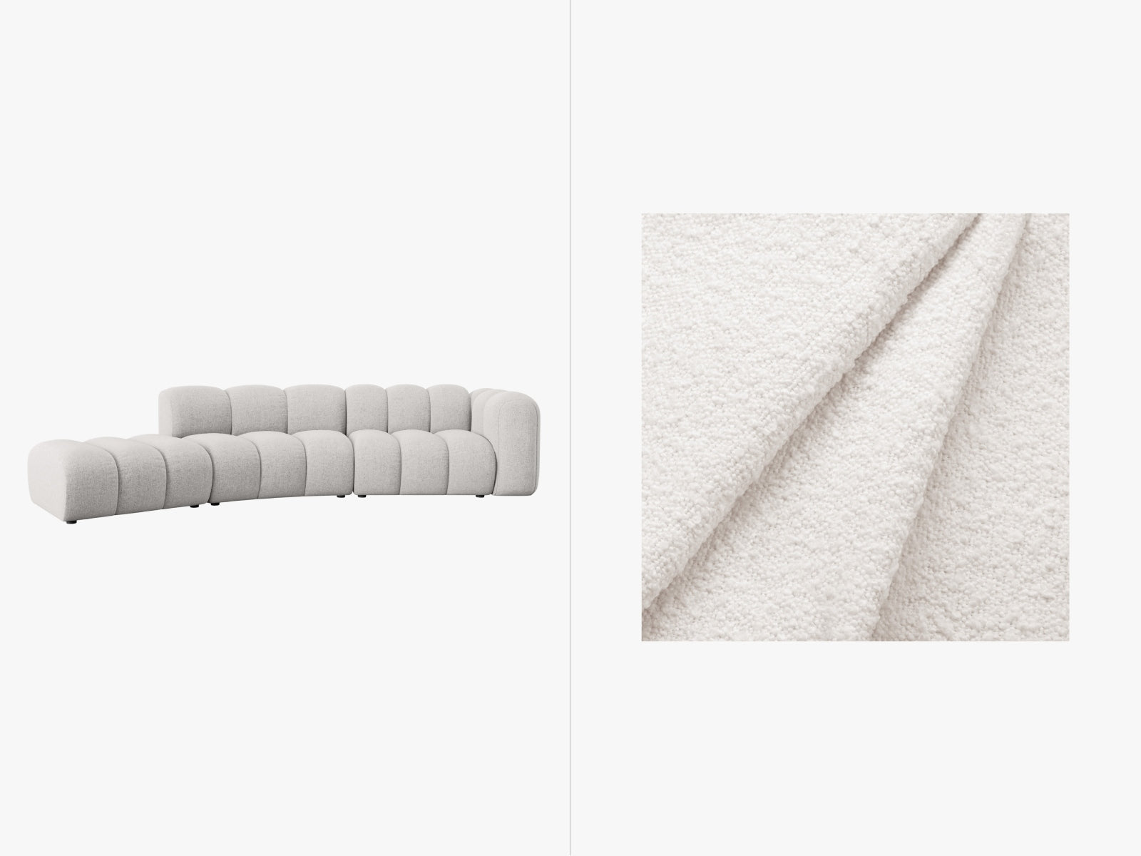 Lupine Modulares Sofa links 5 Sitzer in White präsentiert im Onlineshop von KAQTU Design AG. L-Sofa links ist von Micadoni