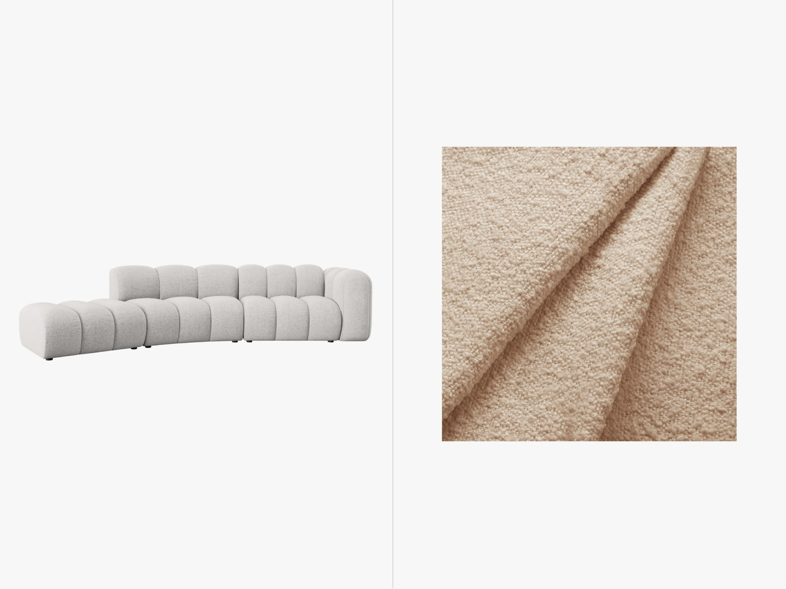 Lupine Modulares Sofa links 5 Sitzer in Beige präsentiert im Onlineshop von KAQTU Design AG. L-Sofa links ist von Micadoni