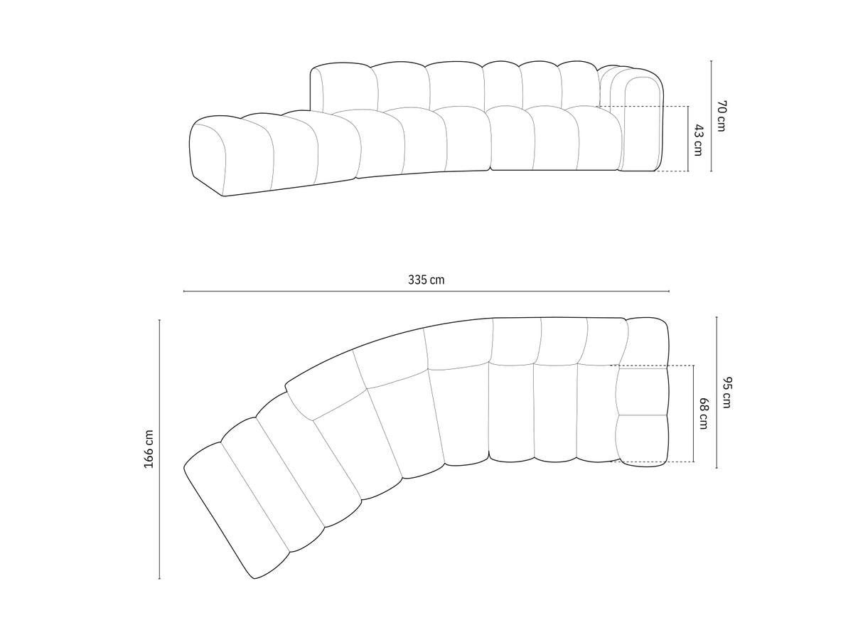 Lupine Modulares Sofa links 5 Sitzer in Beige-Baloo präsentiert im Onlineshop von KAQTU Design AG. L-Sofa links ist von Micadoni